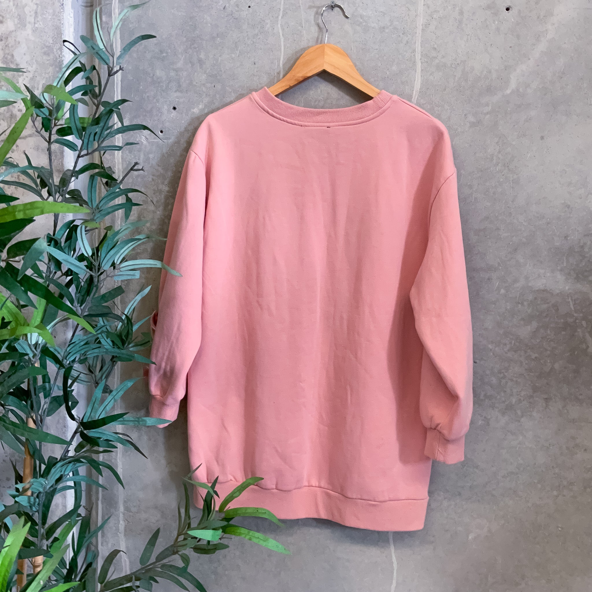 FASHION NOVA Ladies Pink Long Sleeve X Sweater - Size XS