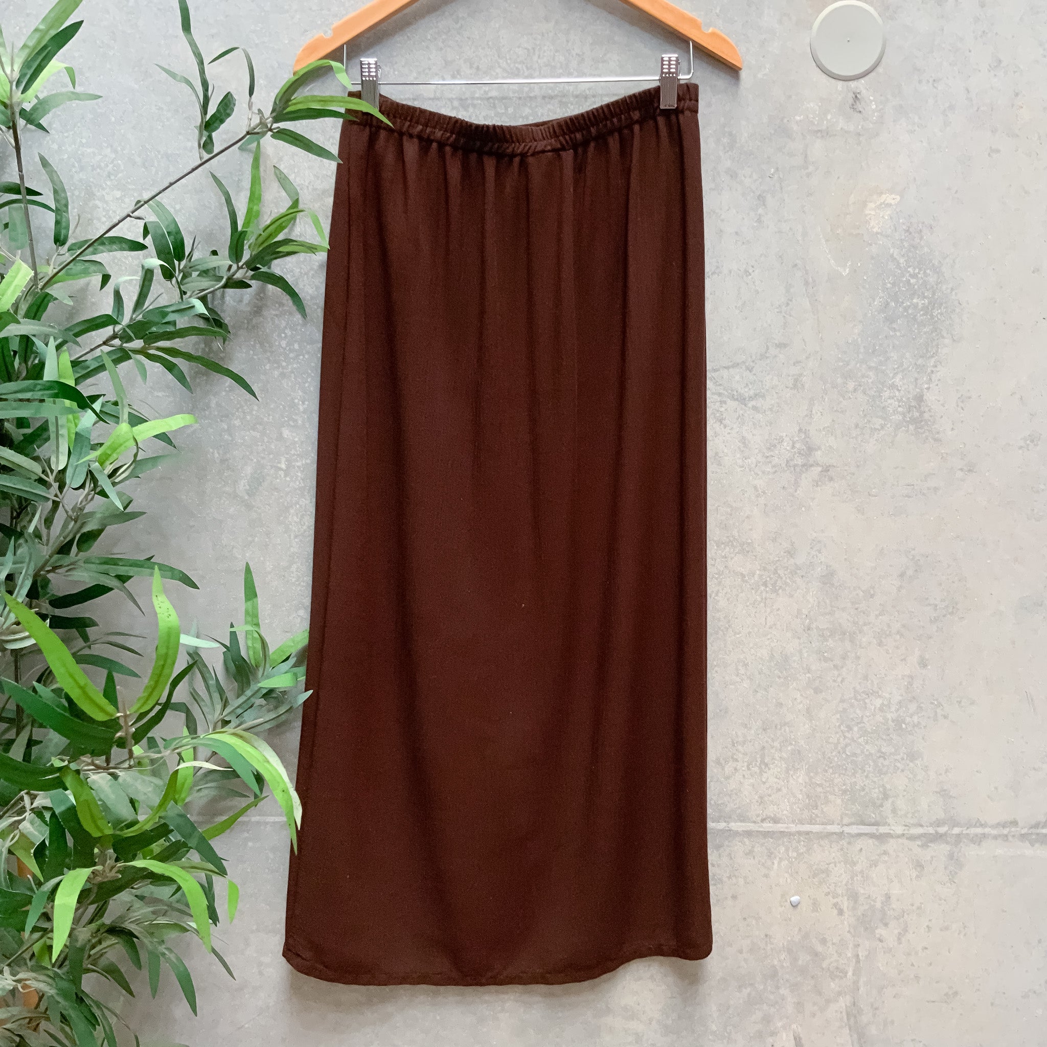 Vintage MILLERS Brown Embroidered Wrap Maxi Skirt - Size 10