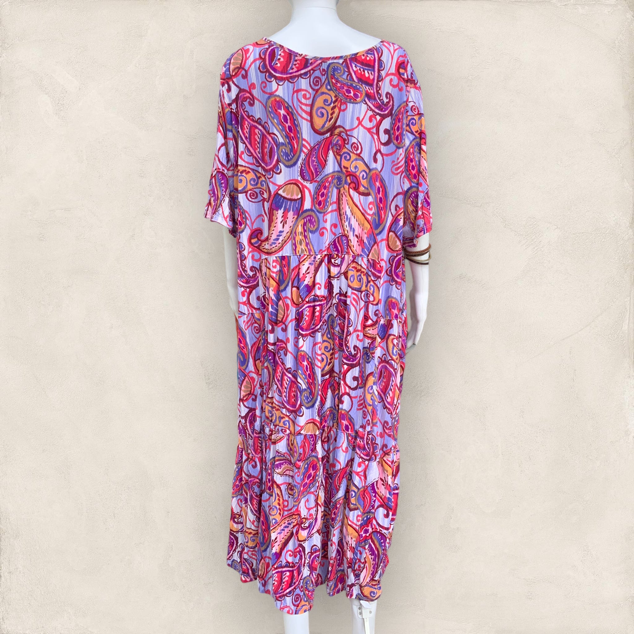 TAKING SHAPE Paisley Luna Crush Tiered MIDI Dress - Size