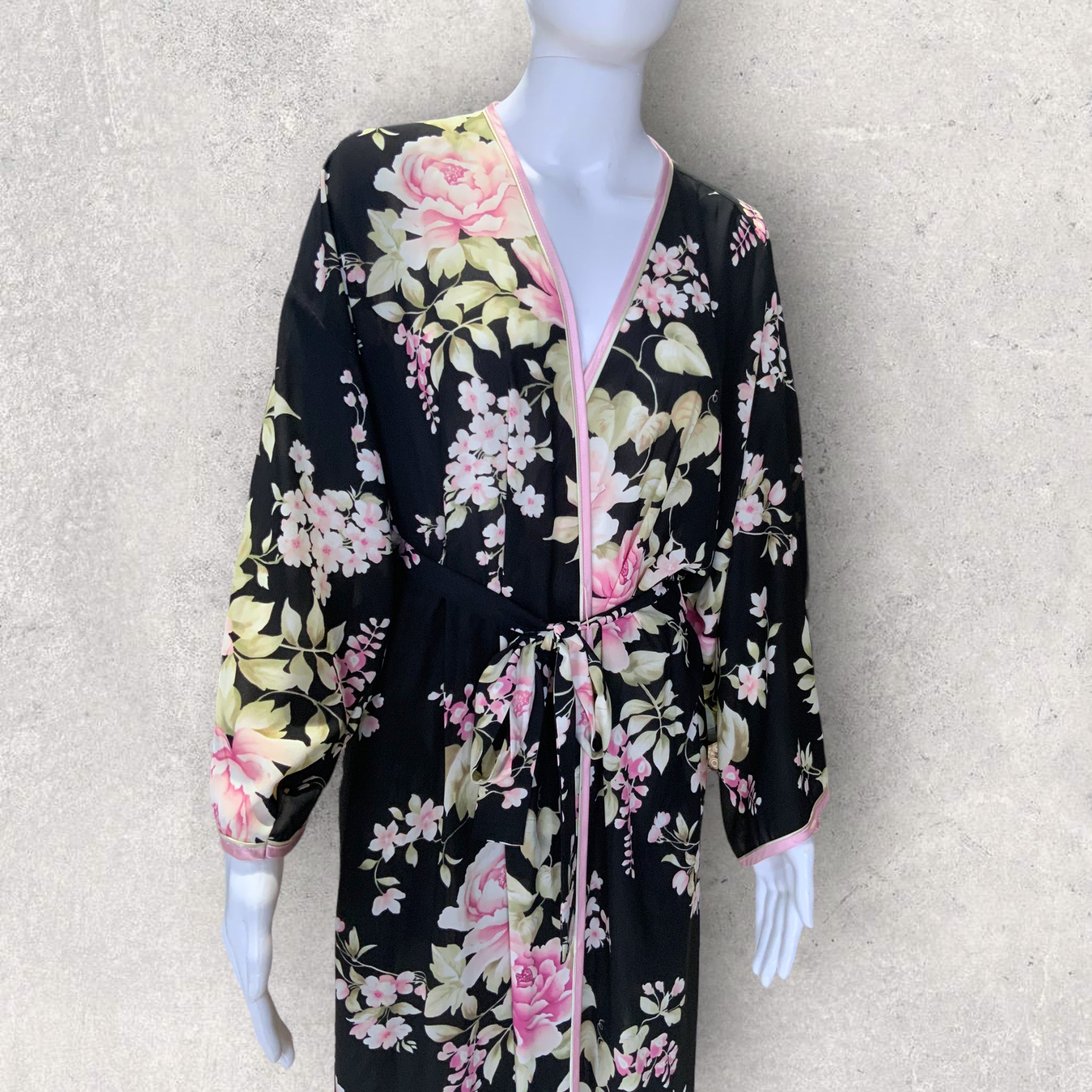 Vintage OSCAR DE LA RENTA Designer Floral Full Length Robe - Size XL