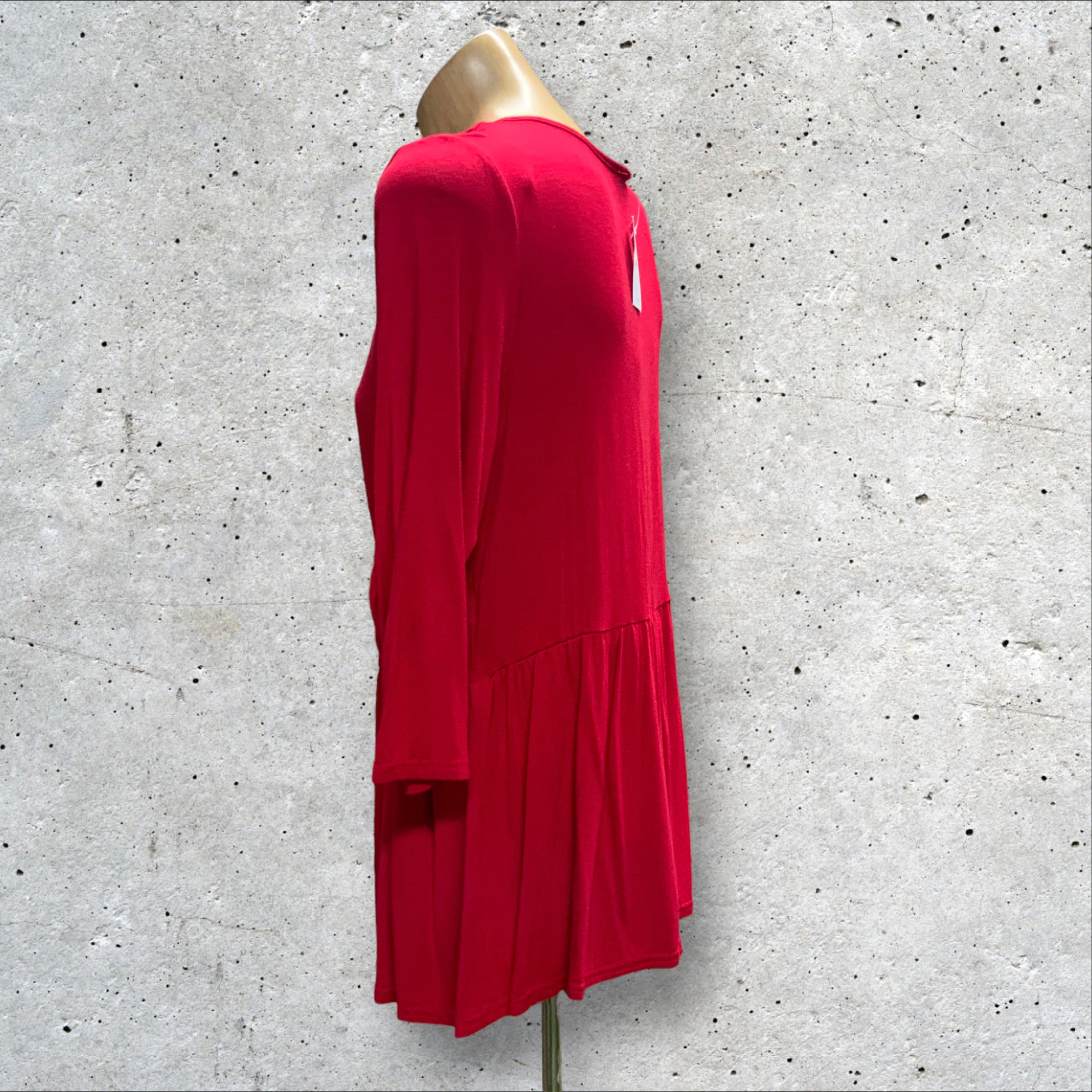 KOKO Red Faux Wrap 3/4 Sleeve Ladies Top - Size 16