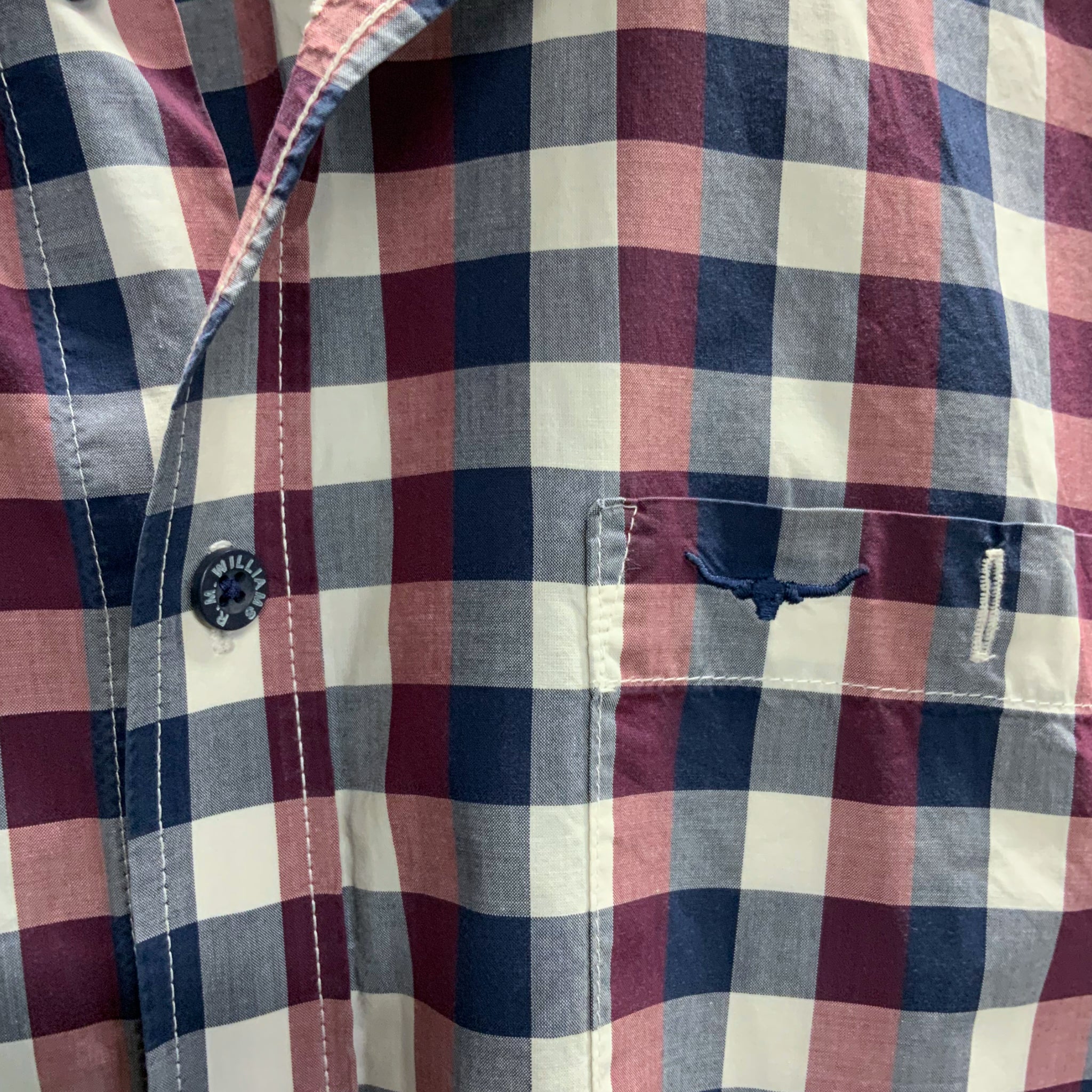 RM WILLIAMS Mens Short Sleeved Gingham Shirt - Size XL