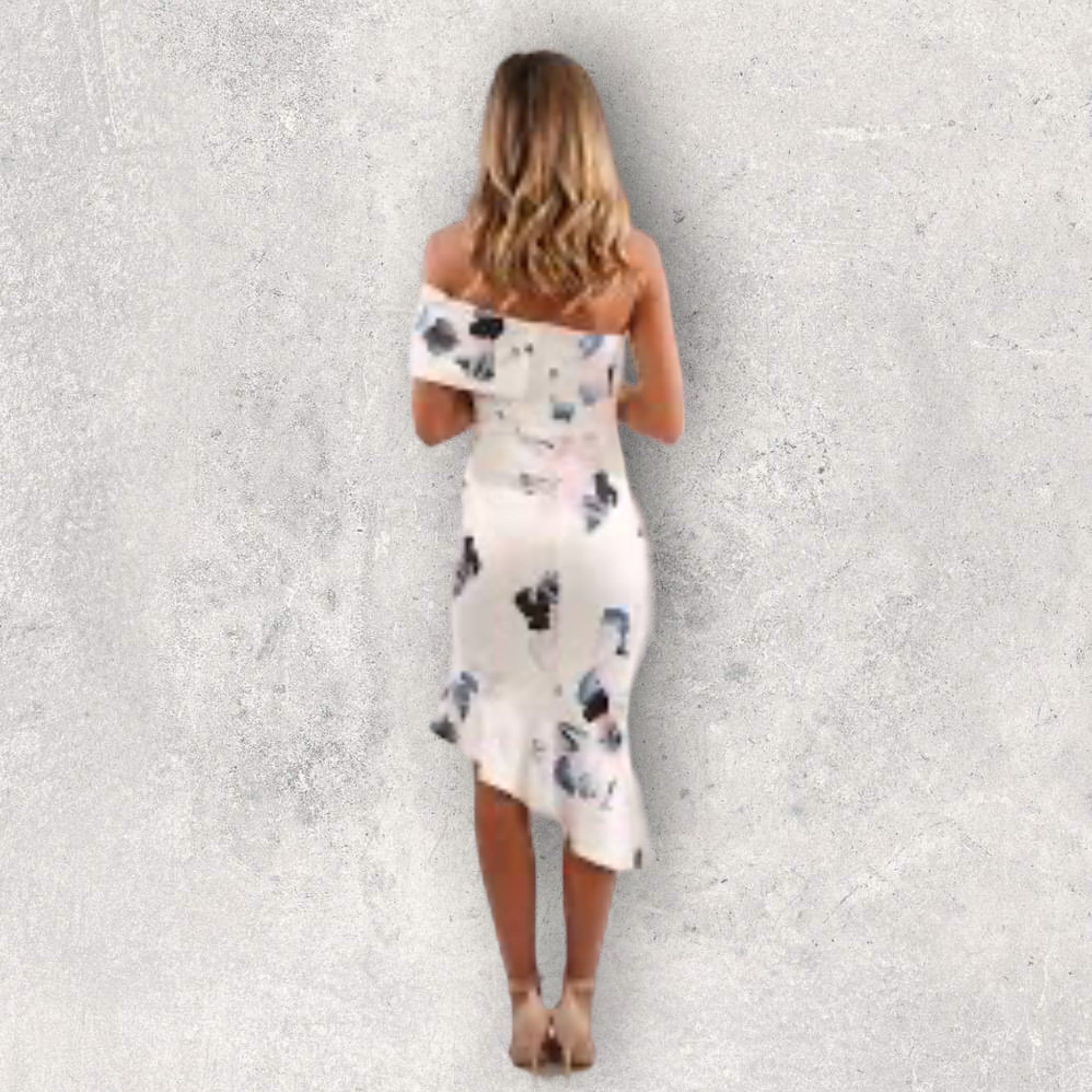 BNWT WHITE CLOSET One Shoulder Floral Print Cocktail Dress - Size 12/14