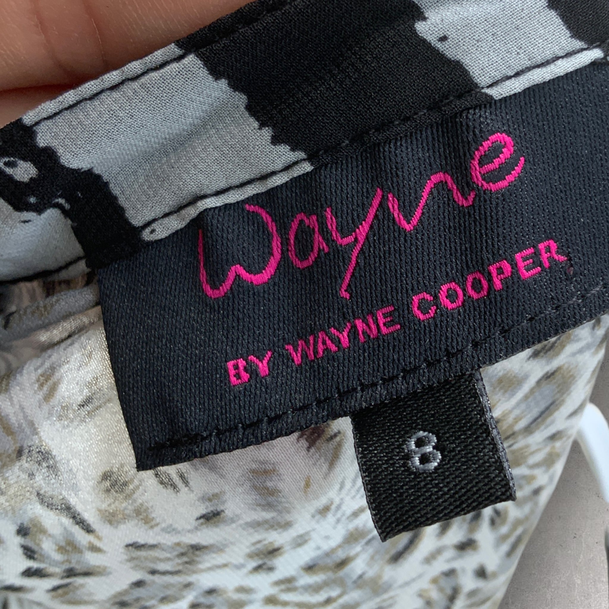 WAYNE COOPER Zebra Chiffon Draped Sleeveless Blouse - Size 8-12