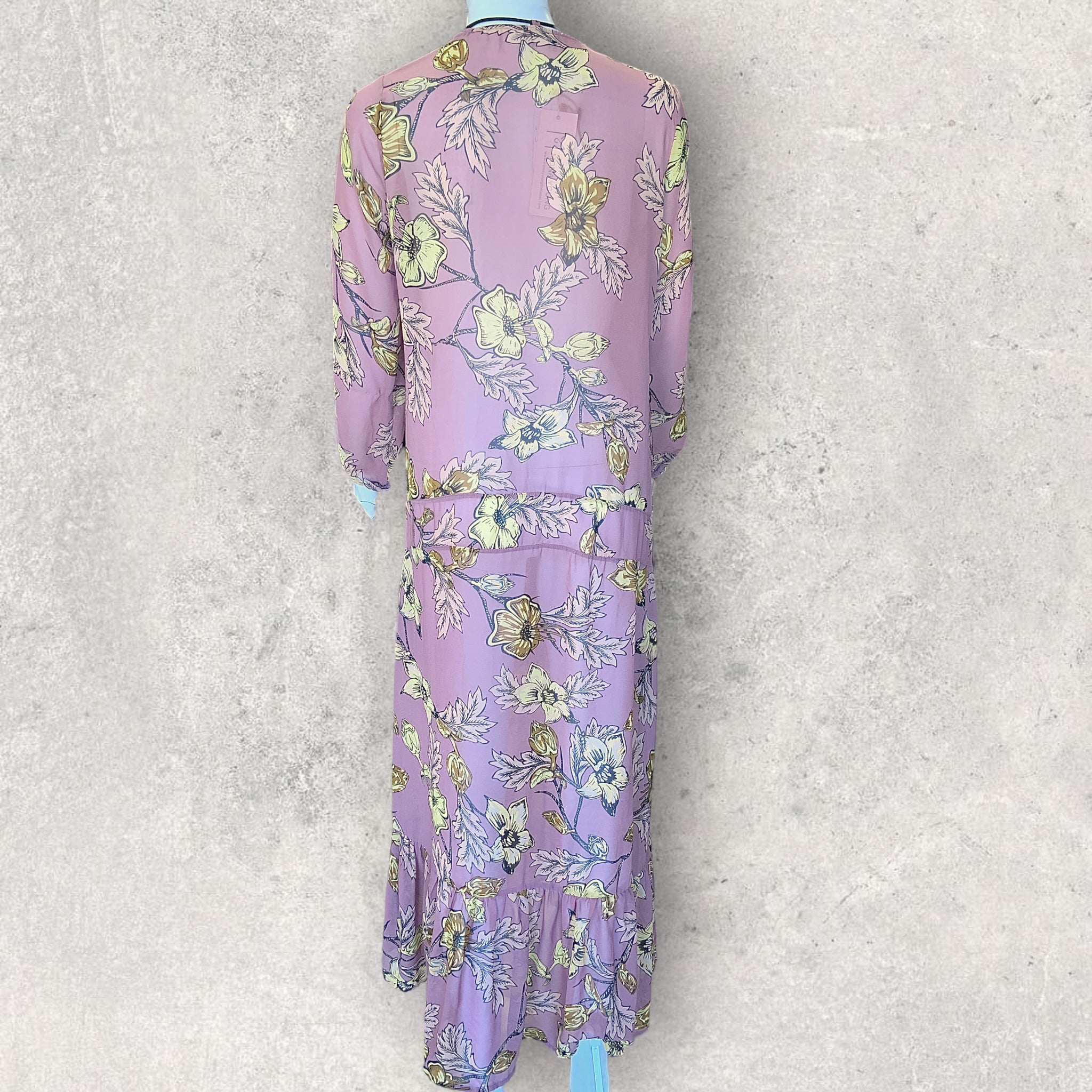 MONA YOUNG Pink Boho Long Sleeve Maxi Dress - Size 6