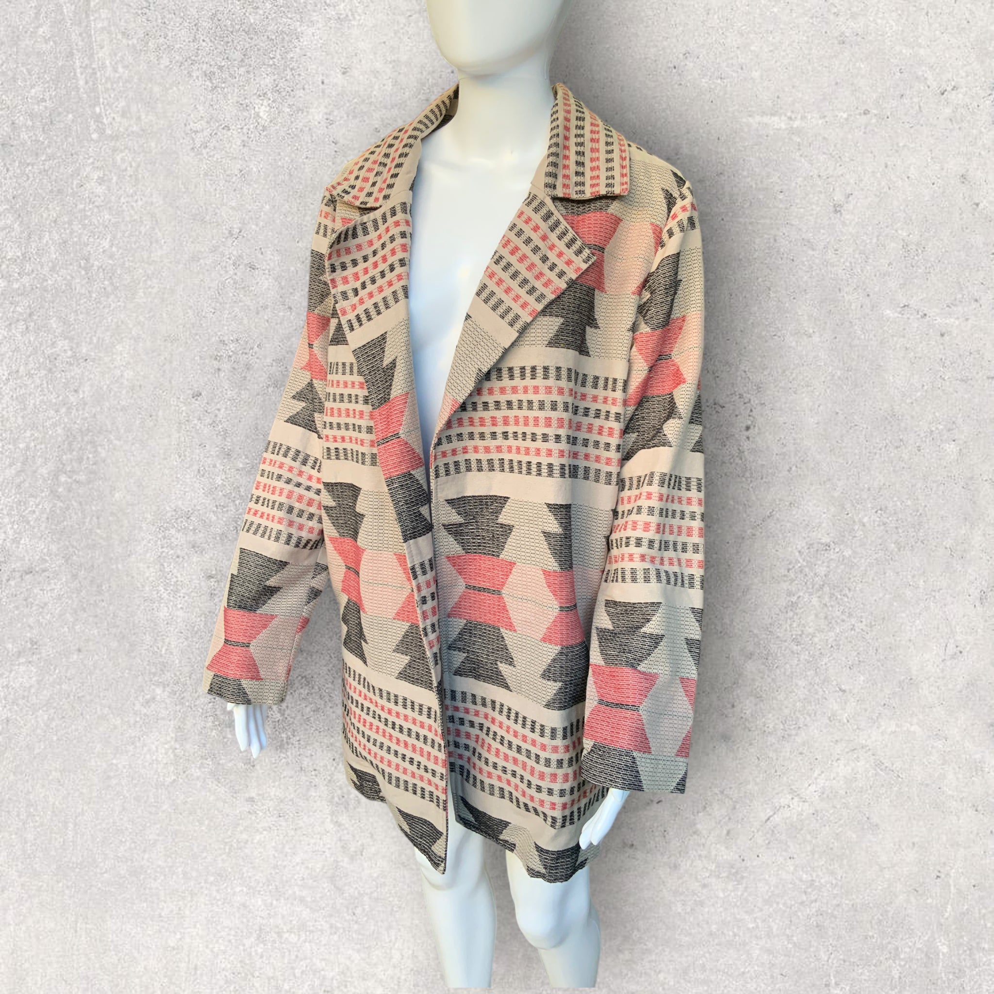 BOOM SHANKAR 'Lindsey' Jaquard Cardigan/Jacket in Puzzle Print - Size M