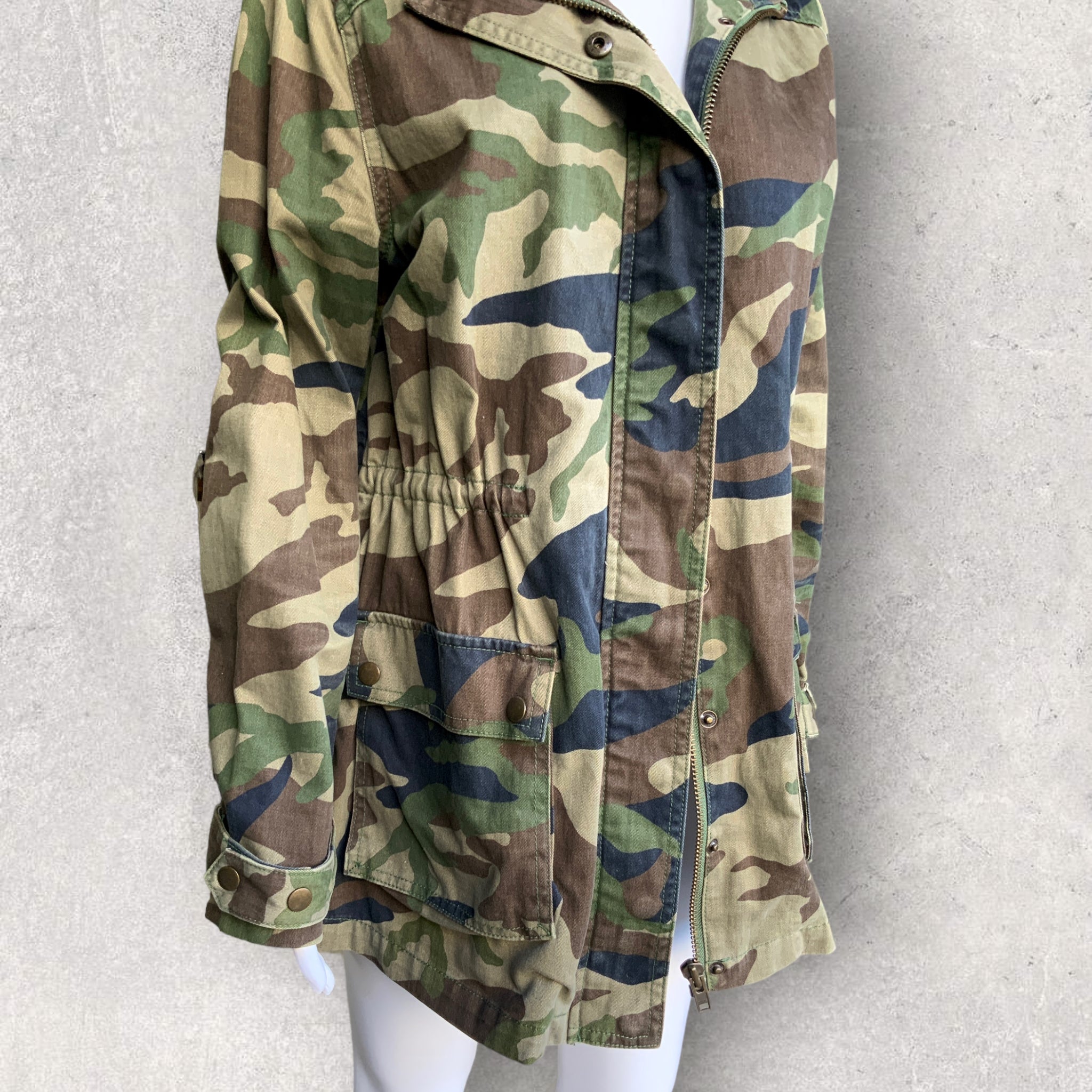 SPORTSGIRL Camouflage Longline Military Style Jacket - Size 10