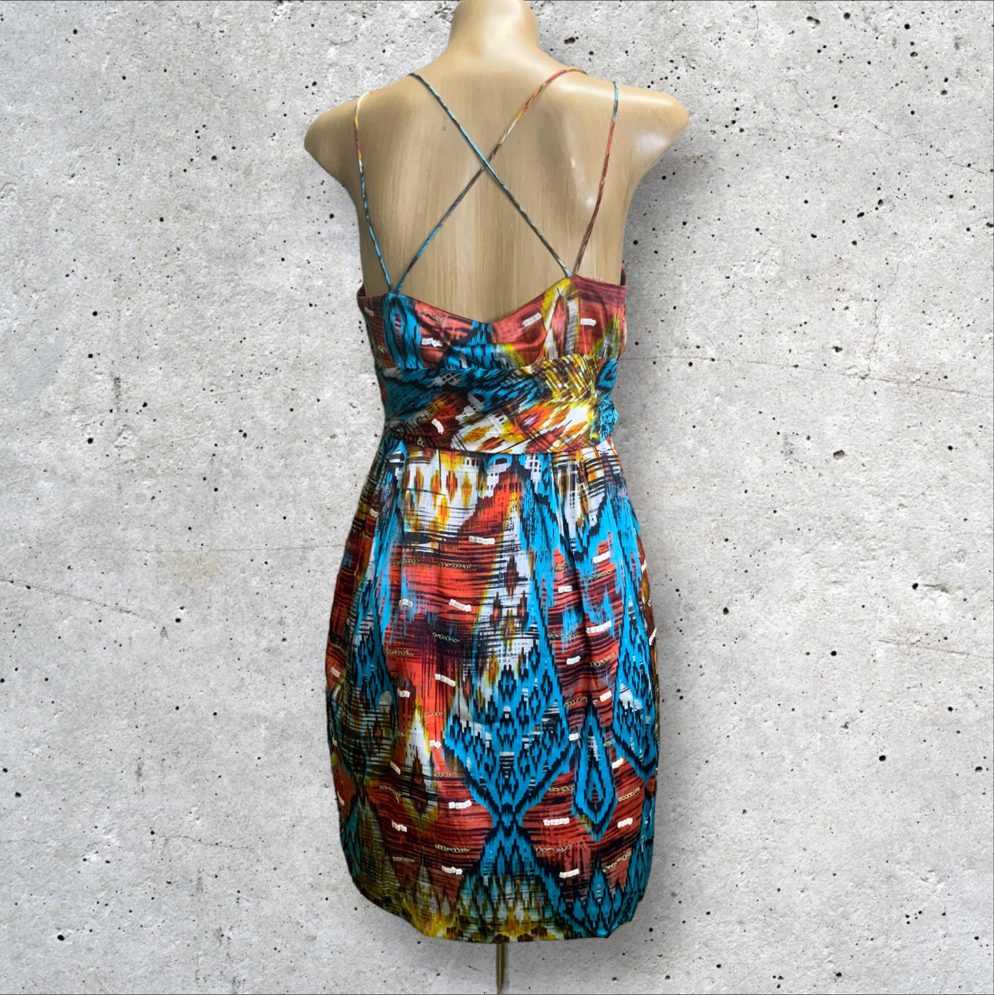 BNWT COOP by Trelise Cooper Silk Party Dress SHAMEN Colour Splash - Size 8