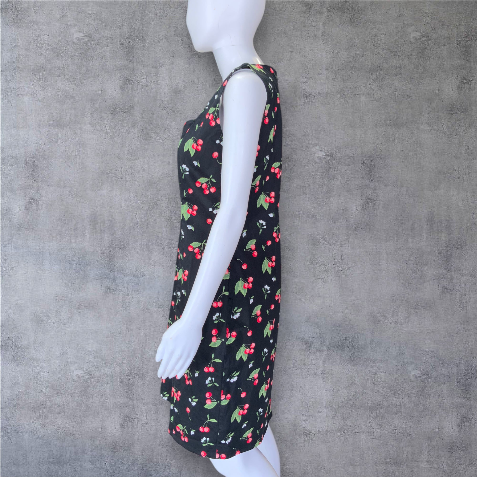 REVIVAL Retro Cherry Print Sleeveless Pencil Dress - Size 14