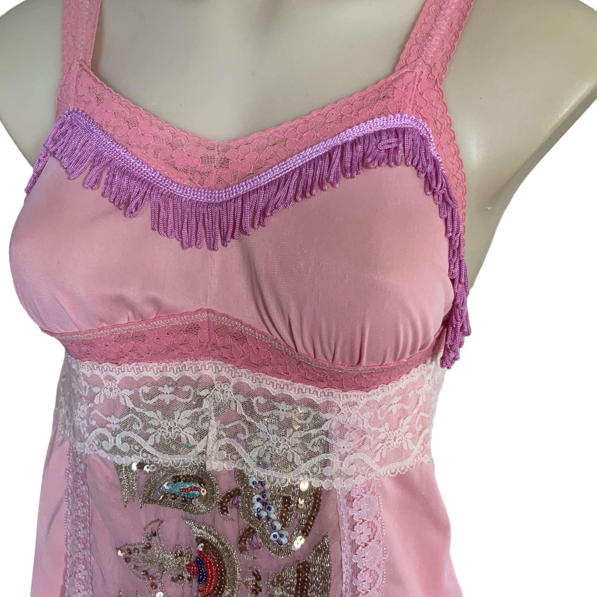HAREM Melbourne Pink Embellished Singlet Top - Size S/M