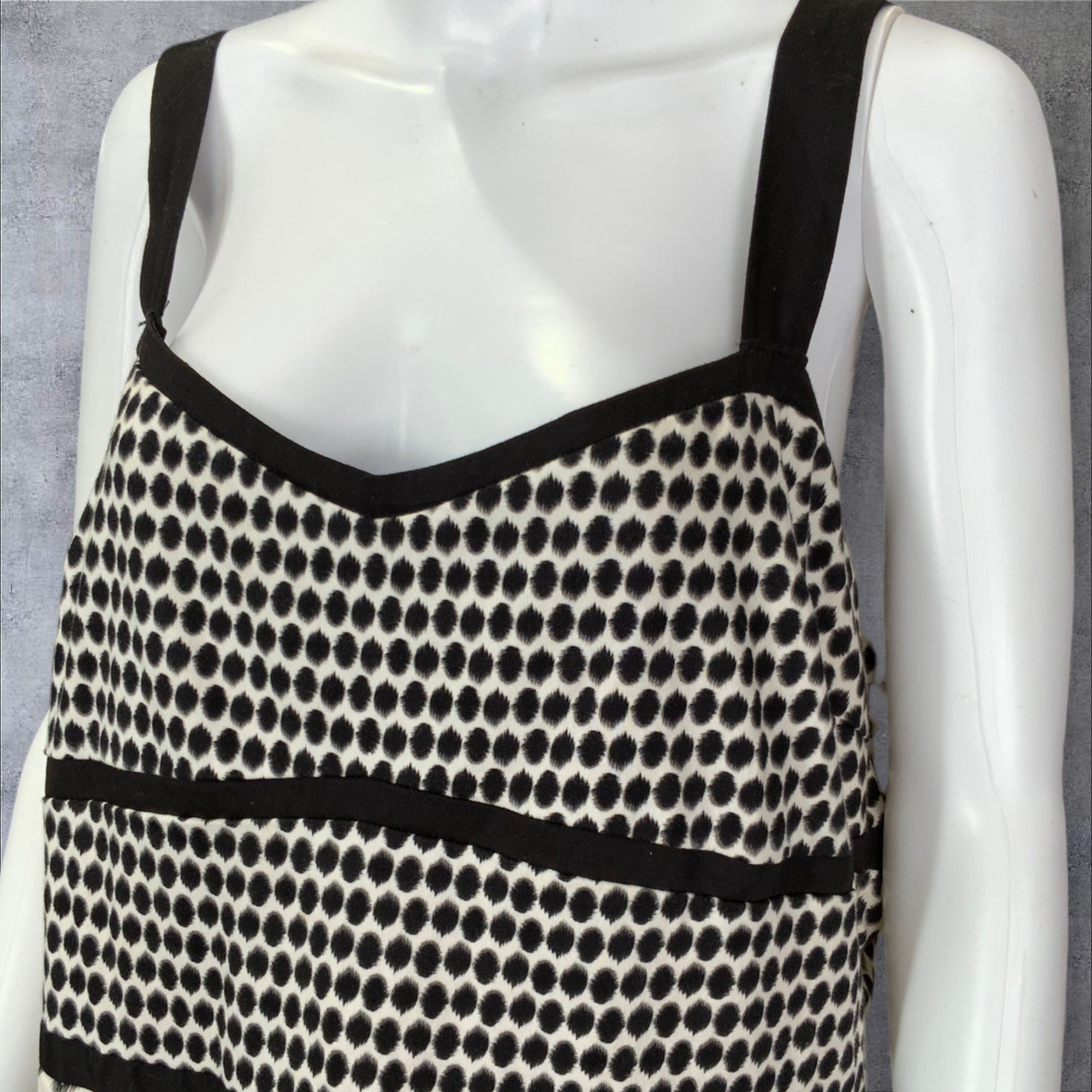 CITY CHIC Monochrome Spotty Sleeveless Fit & Flare Dress - Size 18