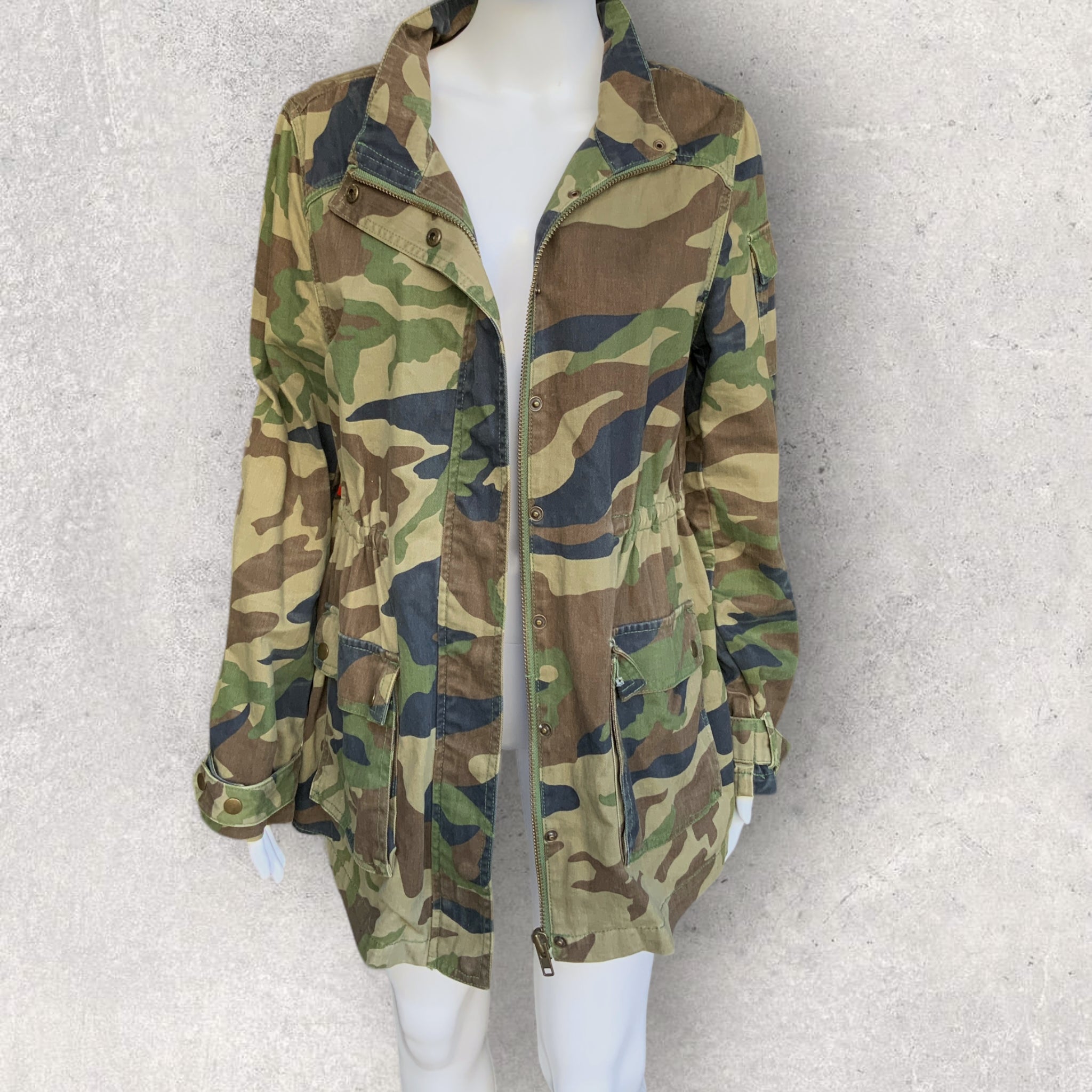 SPORTSGIRL Camouflage Longline Military Style Jacket - Size 10