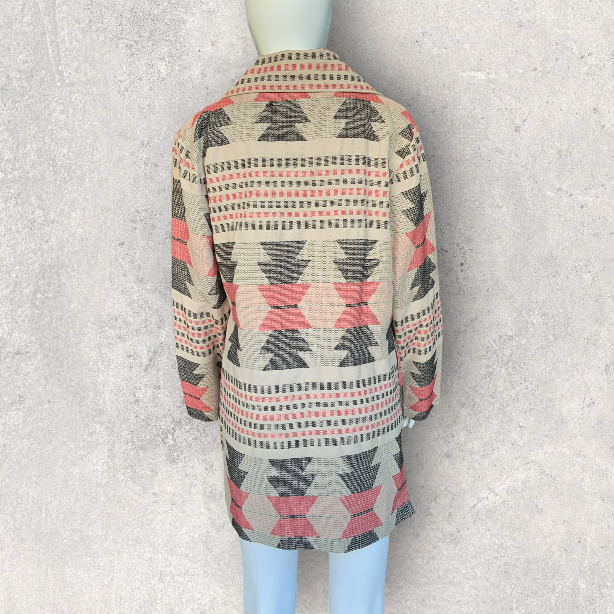 BOOM SHANKAR 'Lindsey' Jaquard Cardigan/Jacket in Puzzle Print - Size M