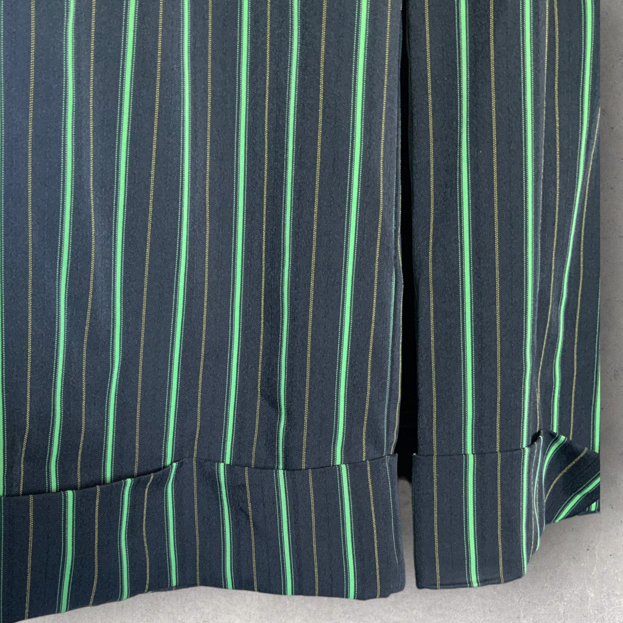 I AM GIA Wide Leg 'Mira' Pants in Green Black Pinstripe - Size S