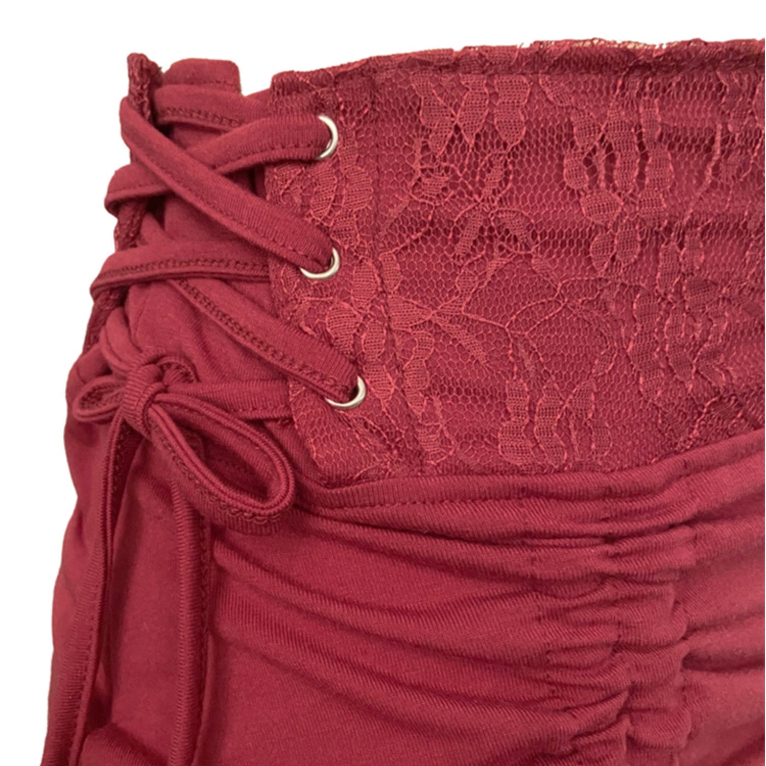Ladies Hi/Lo Fairy Grunge Festival Side Tie Lace Trim Skirt - 3 Colours