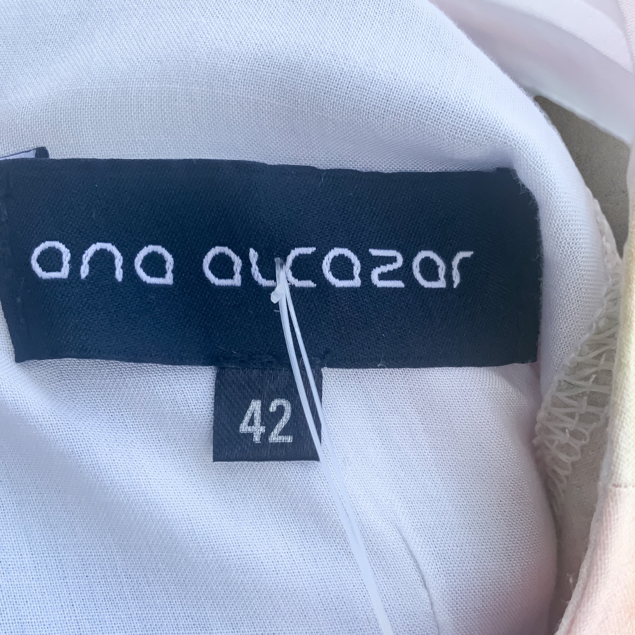 ANA ALCAZAR Designer Pastel Screenprint Linen Shift Dress - Size 14