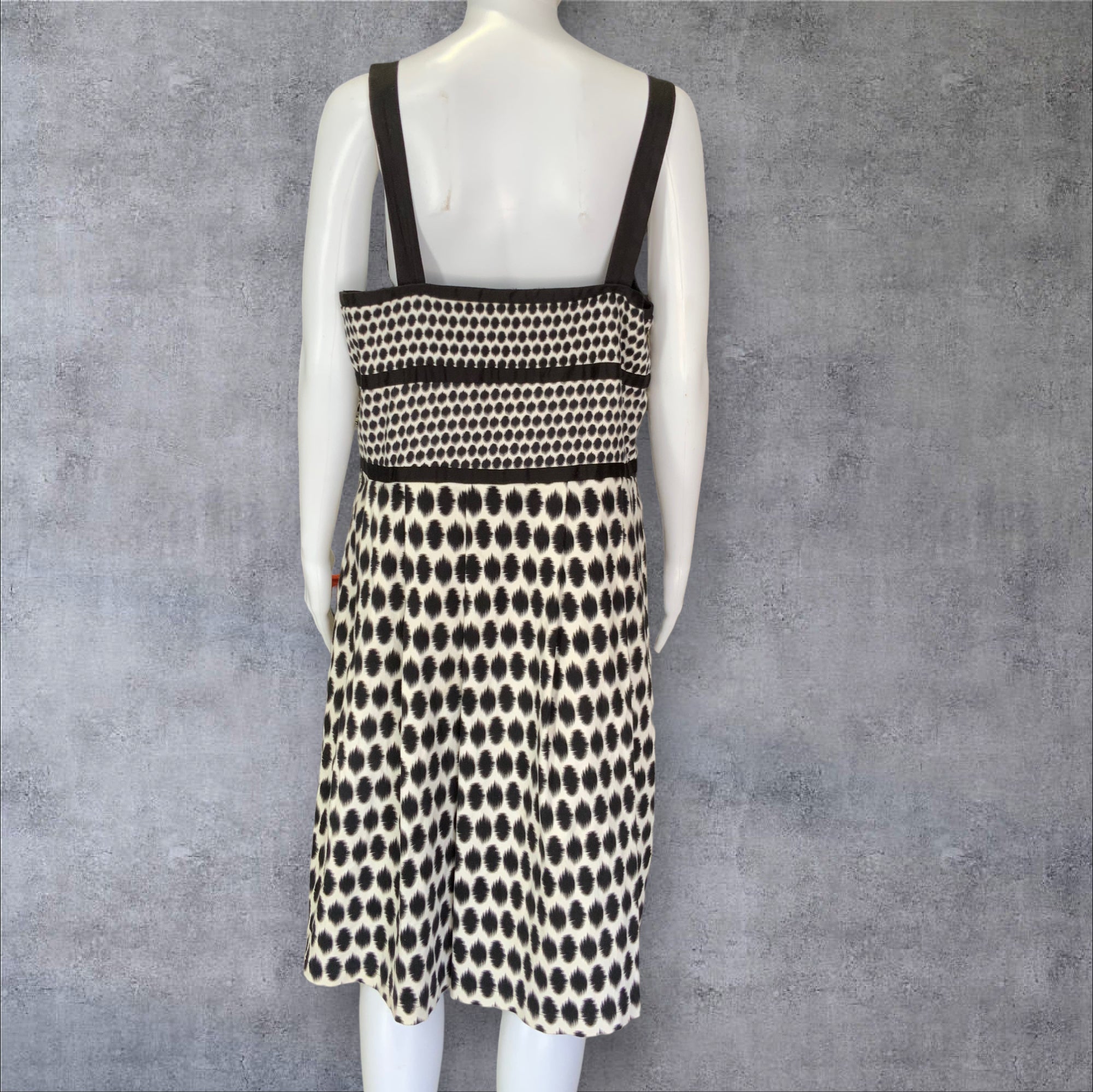 CITY CHIC Monochrome Spotty Sleeveless Fit & Flare Dress - Size 18