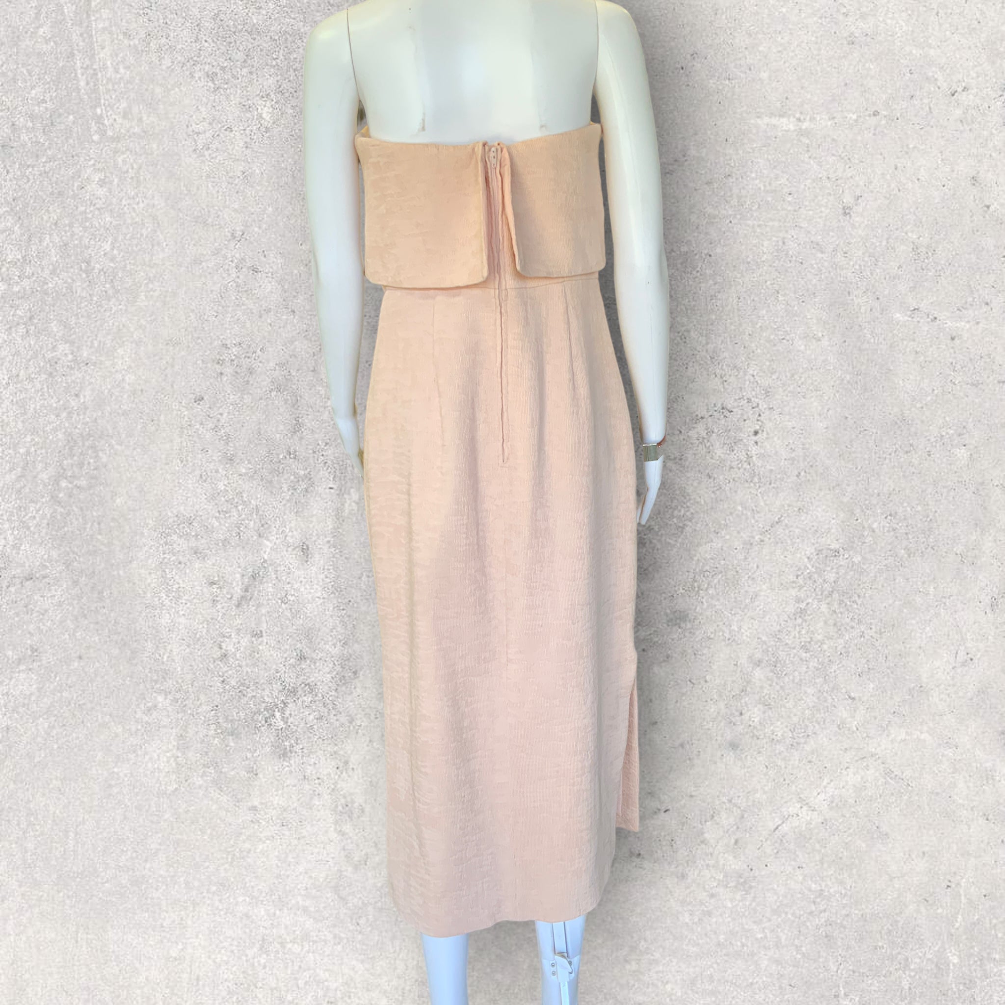 NWT C/MEO COLLECTIVE Fresh Start Strapless Textured Midi Dress - Size L