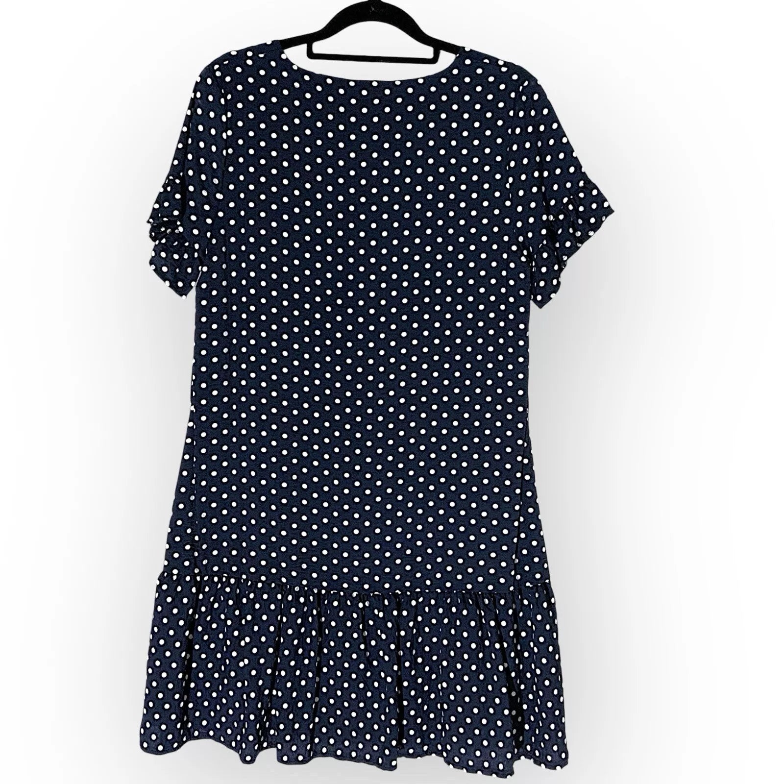 BNWT GRACE & Co. Size 8 Navy White Spotty Button Up Shift dress