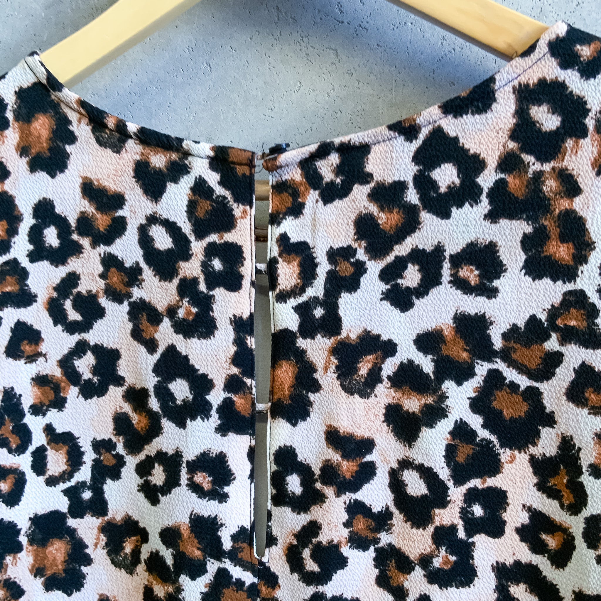 H&M Womens Brown Leopard Pattern Quarter Sleeve Shift Dress - Size 14