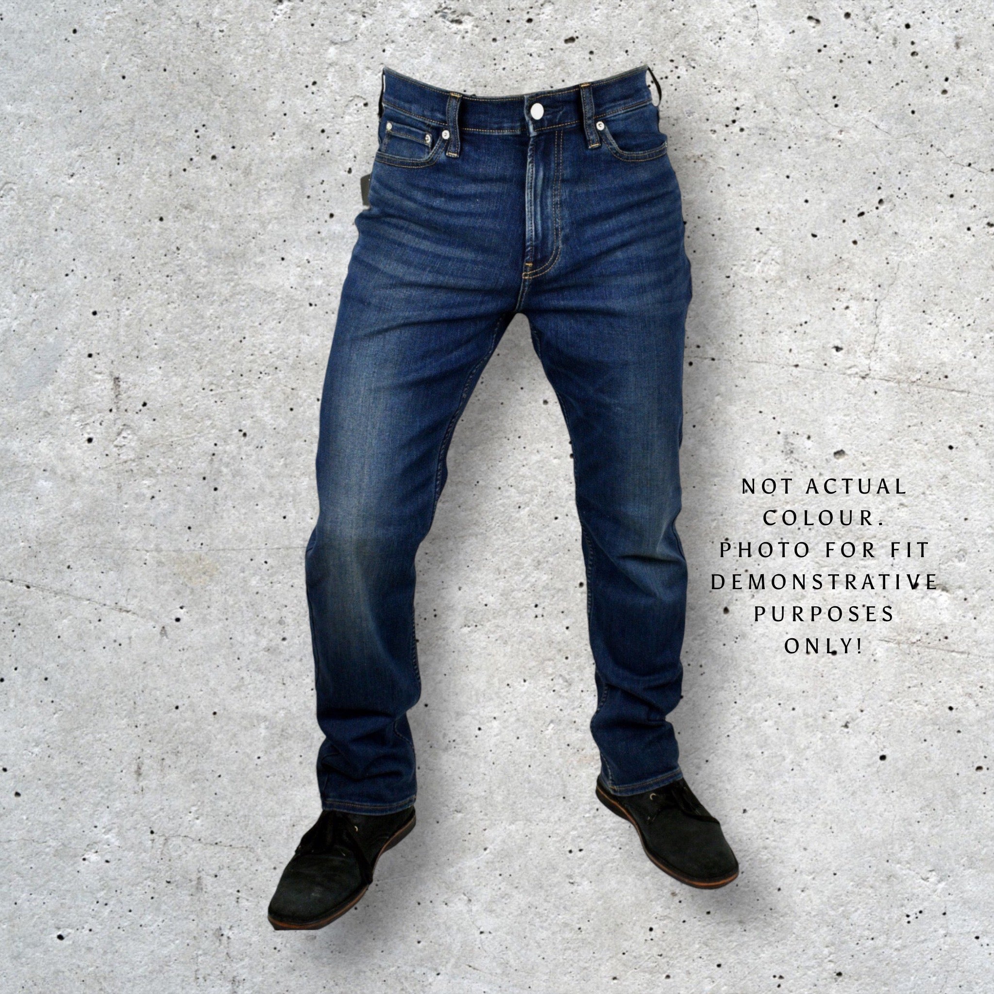 CALVIN KLEIN Mens Straight Droit Blue Distressed Denim Jeans W33xL32