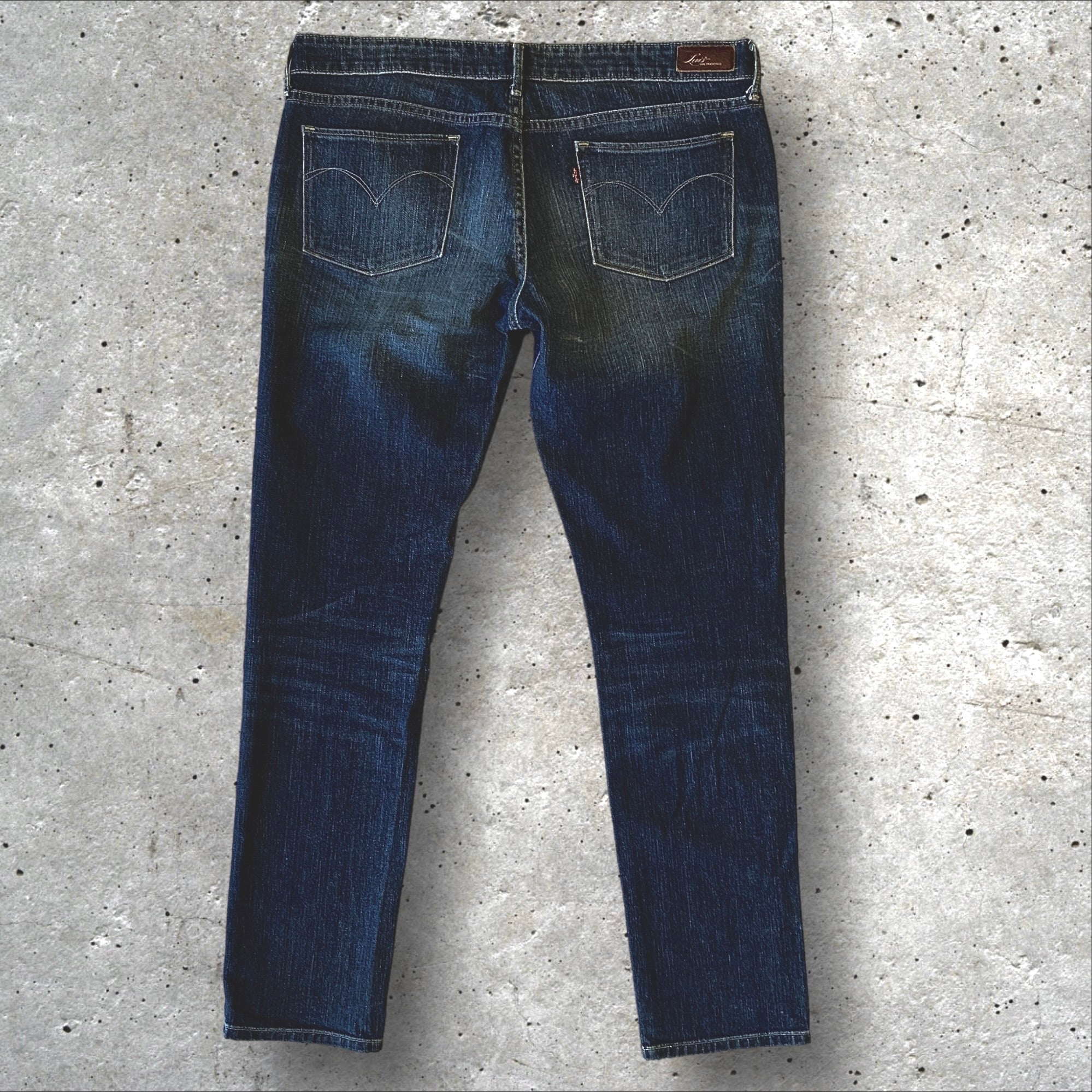 LEVIS Slight Curve Skinny Womens Distressed Blue Denim Jeans Size 32W x 32L