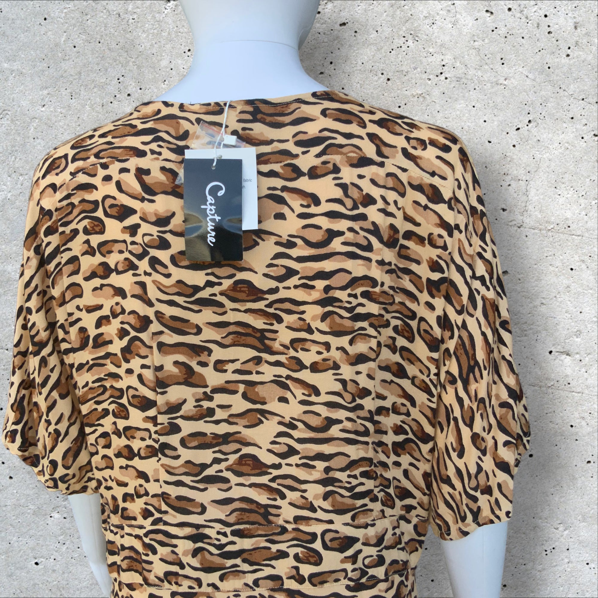 BNWT CAPTURE Animal Print Button Through Midi Dress - Size 14
