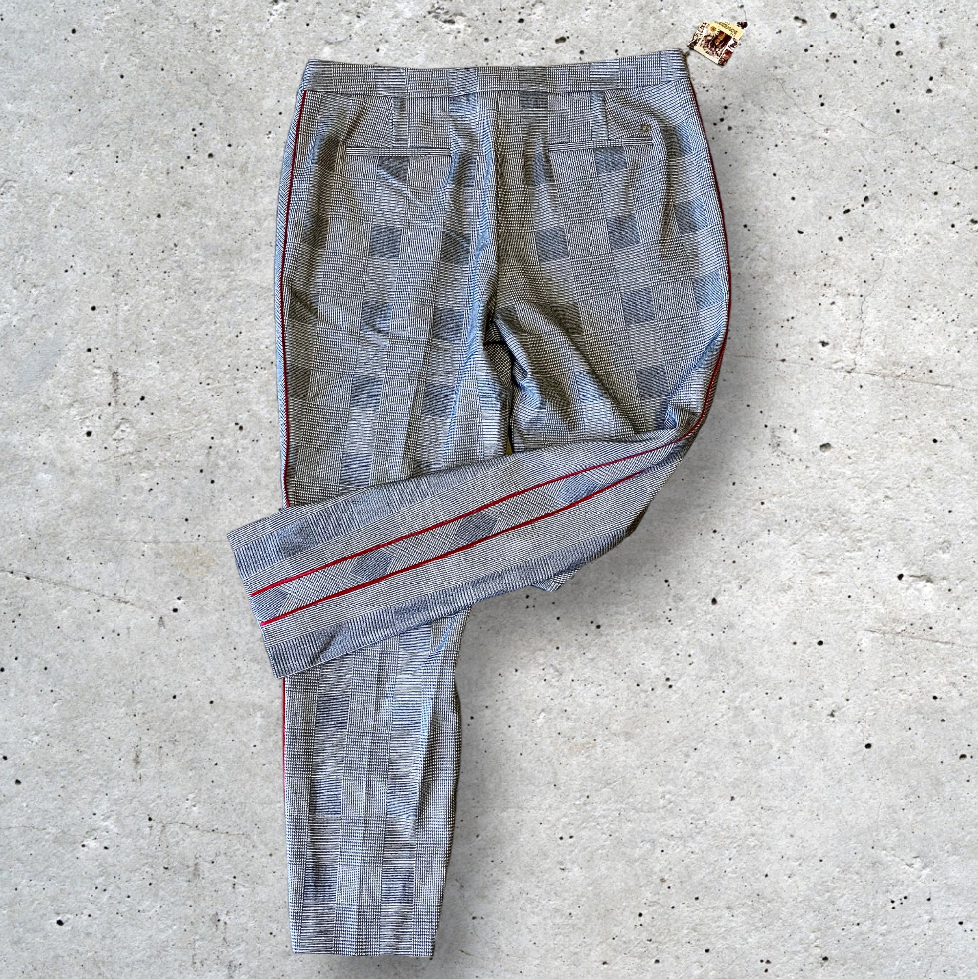 TOMMY HILFIGER Fauna Slim Checked Trousers in Grey - Size 12/14