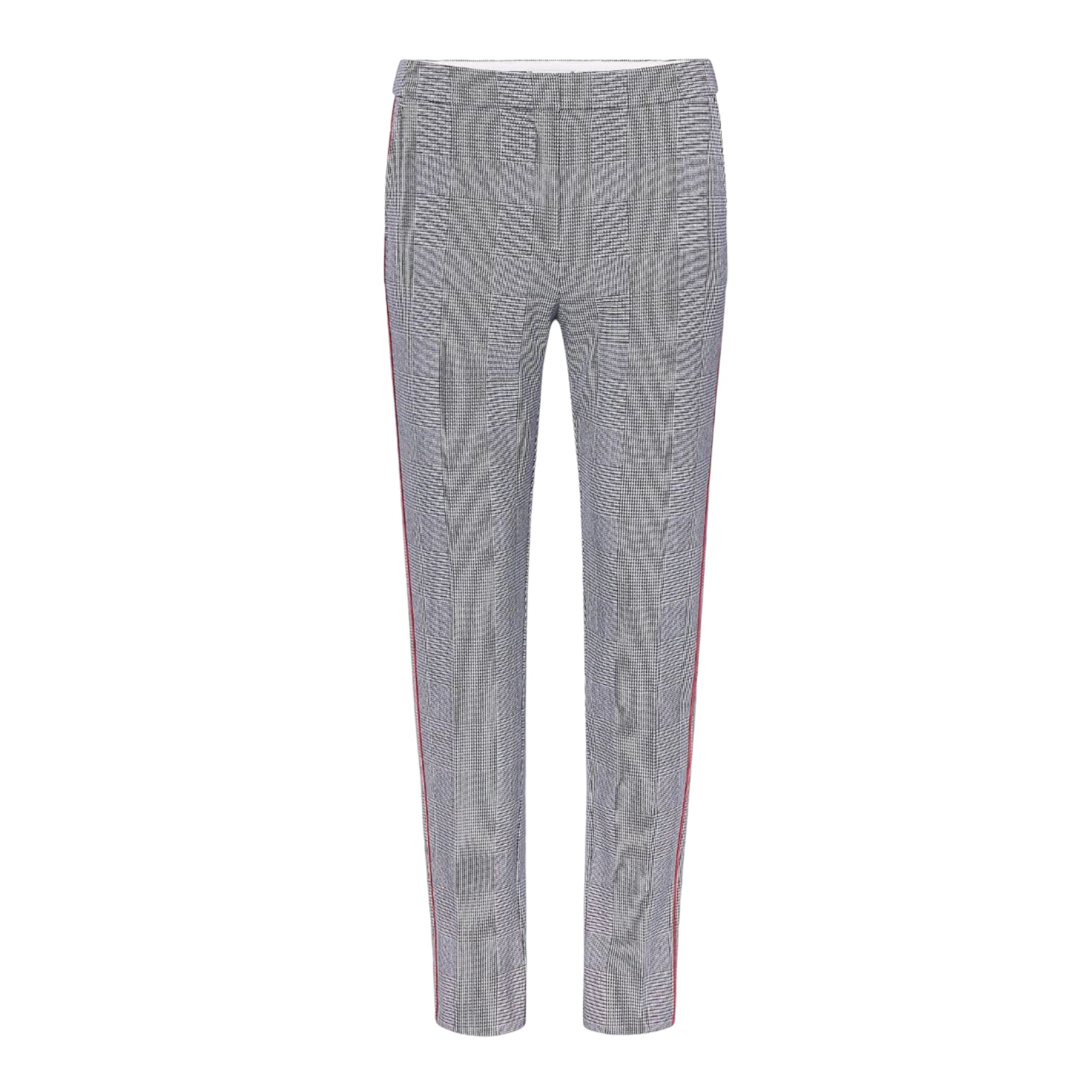 TOMMY HILFIGER Fauna Slim Checked Trousers in Grey - Size 12/14