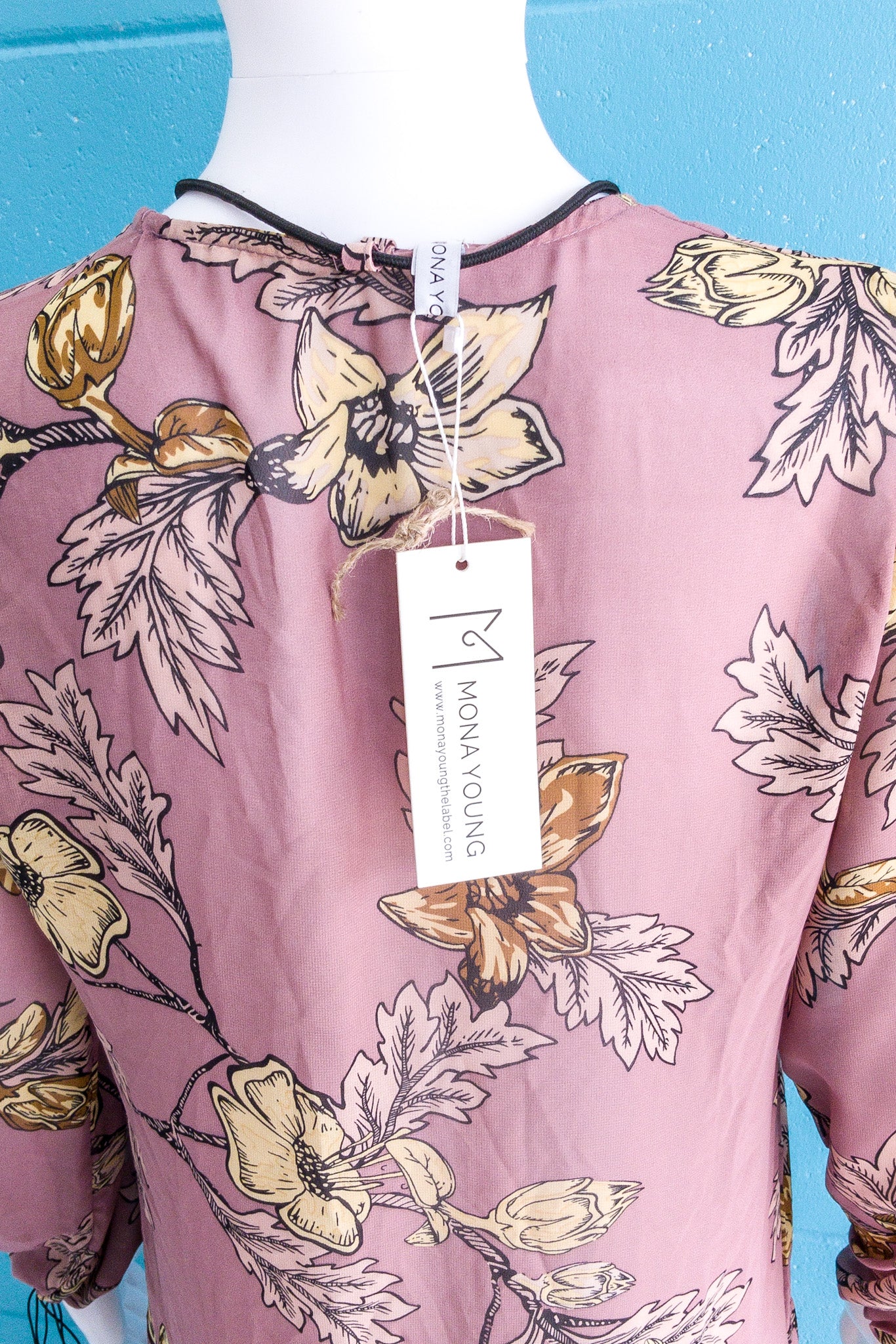 MONA YOUNG Pink Boho Long Sleeve Maxi Dress - Size 6