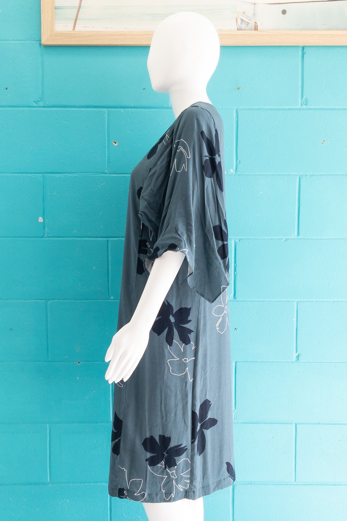 REGATTA Blue Floaty Sleeved Mid Length Shift Dress - Size 10