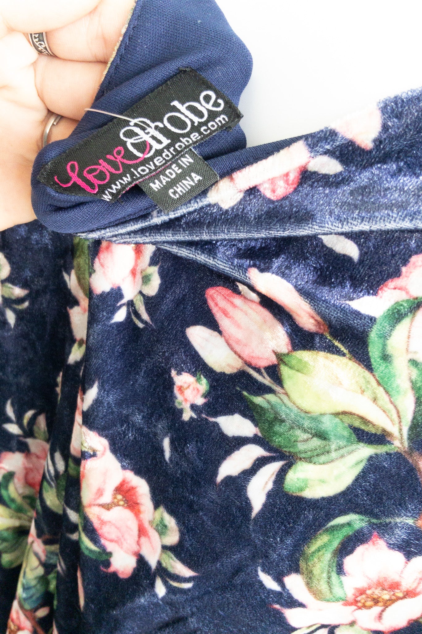 LOVEDROBE Velvet Floral V-Neckline Wrap Maxi Dress - Size 22