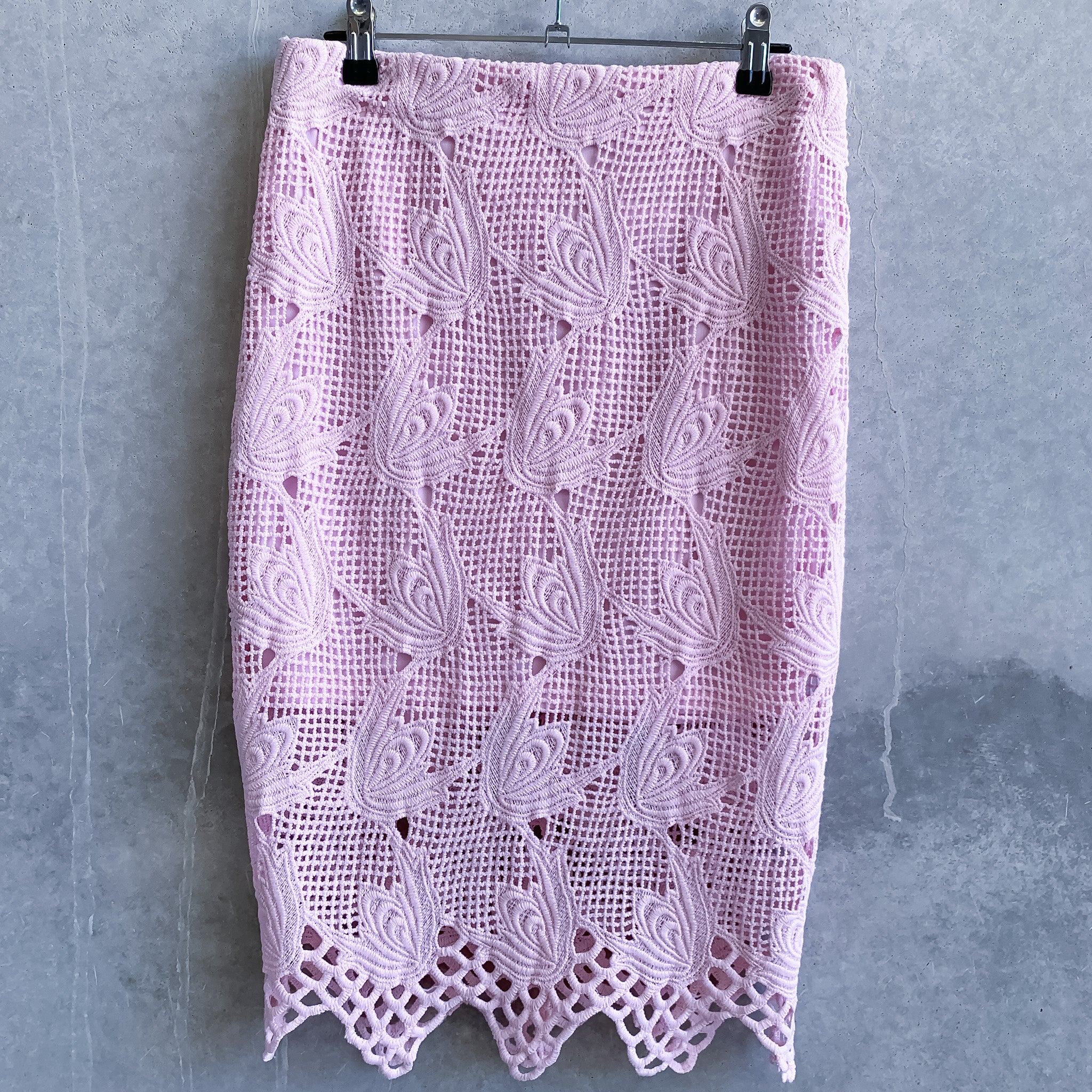 BNWT DOTTI Pink Lace Pencil Skirt - Size 10