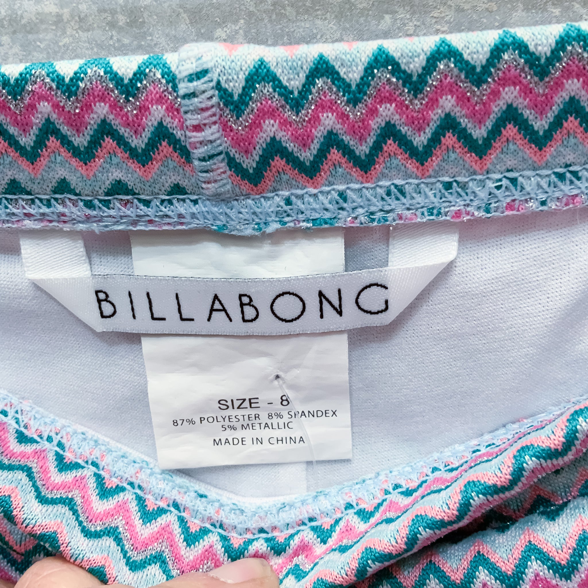 BILLABONG Ladies Multicolour Chevron Print Pencil Mini Skirt - Size 8