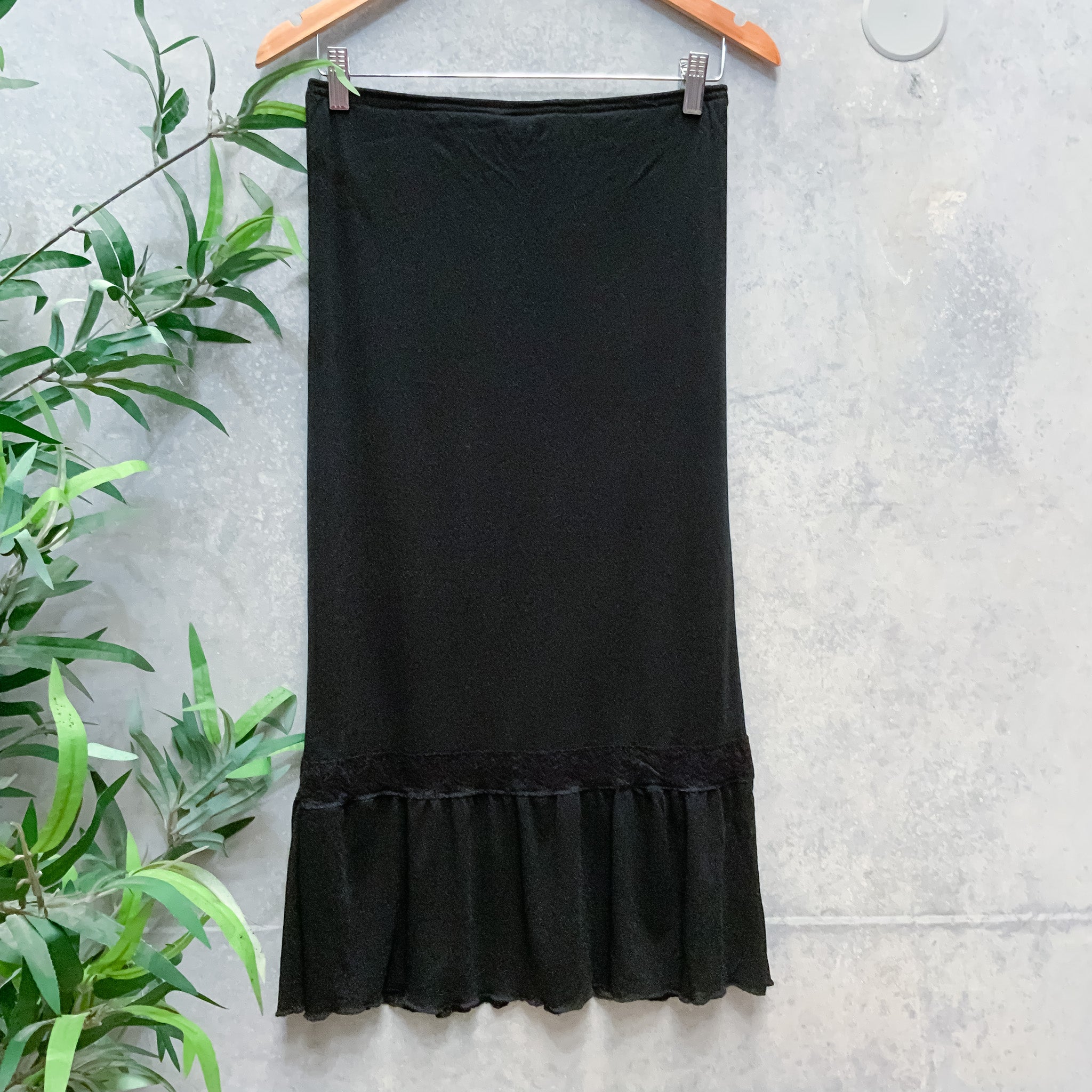 SIHOUETTE Vintage Ladies Black Pull On Maxi Skirt - Size 8