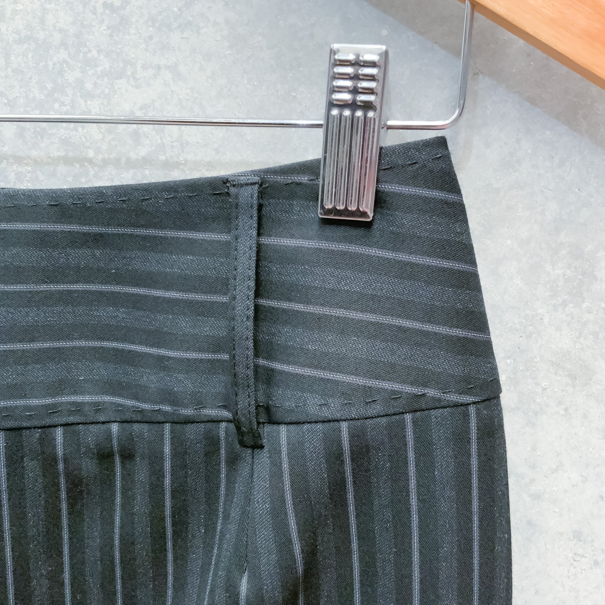 NEXT Ladies Black/Grey Pinstriped Pencil Skirt - Size 8