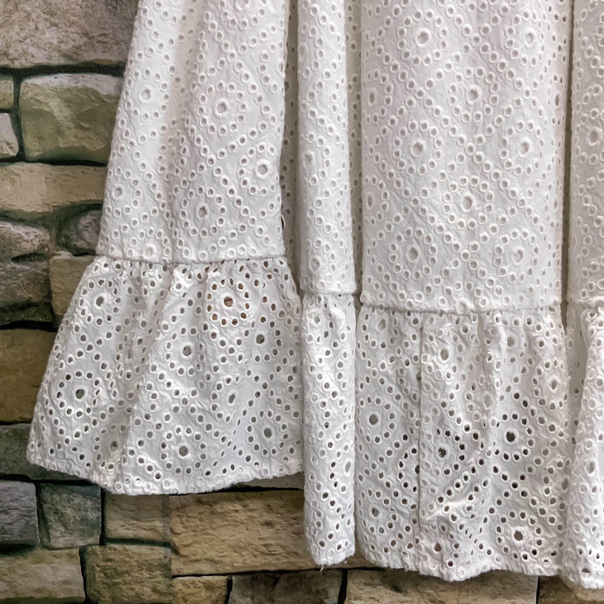 SCOTCH & SODA 'Broderie Anglais' White Cotton Lace Wrap Dress - Size L