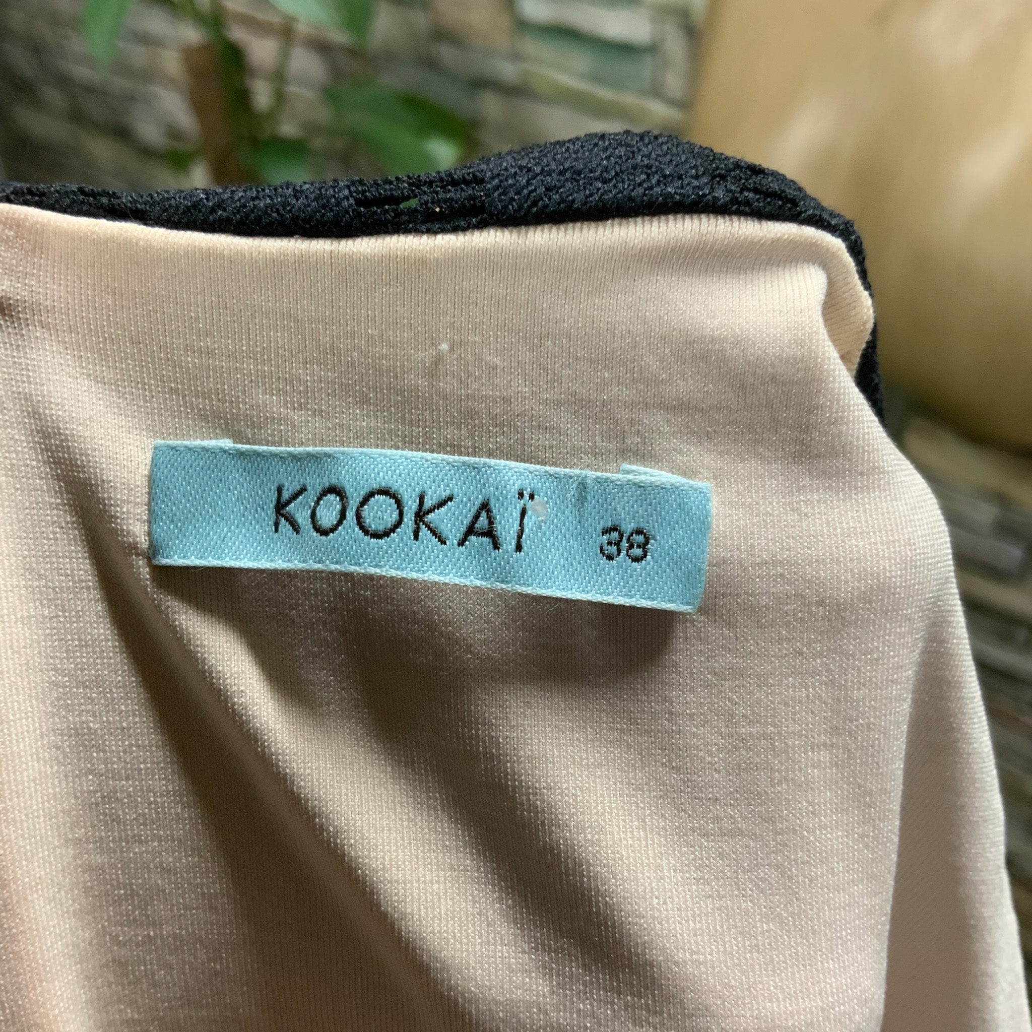 KOOKAI Black and Cream Lace Patterned Bodycon Dress - Size 38 (AU8)