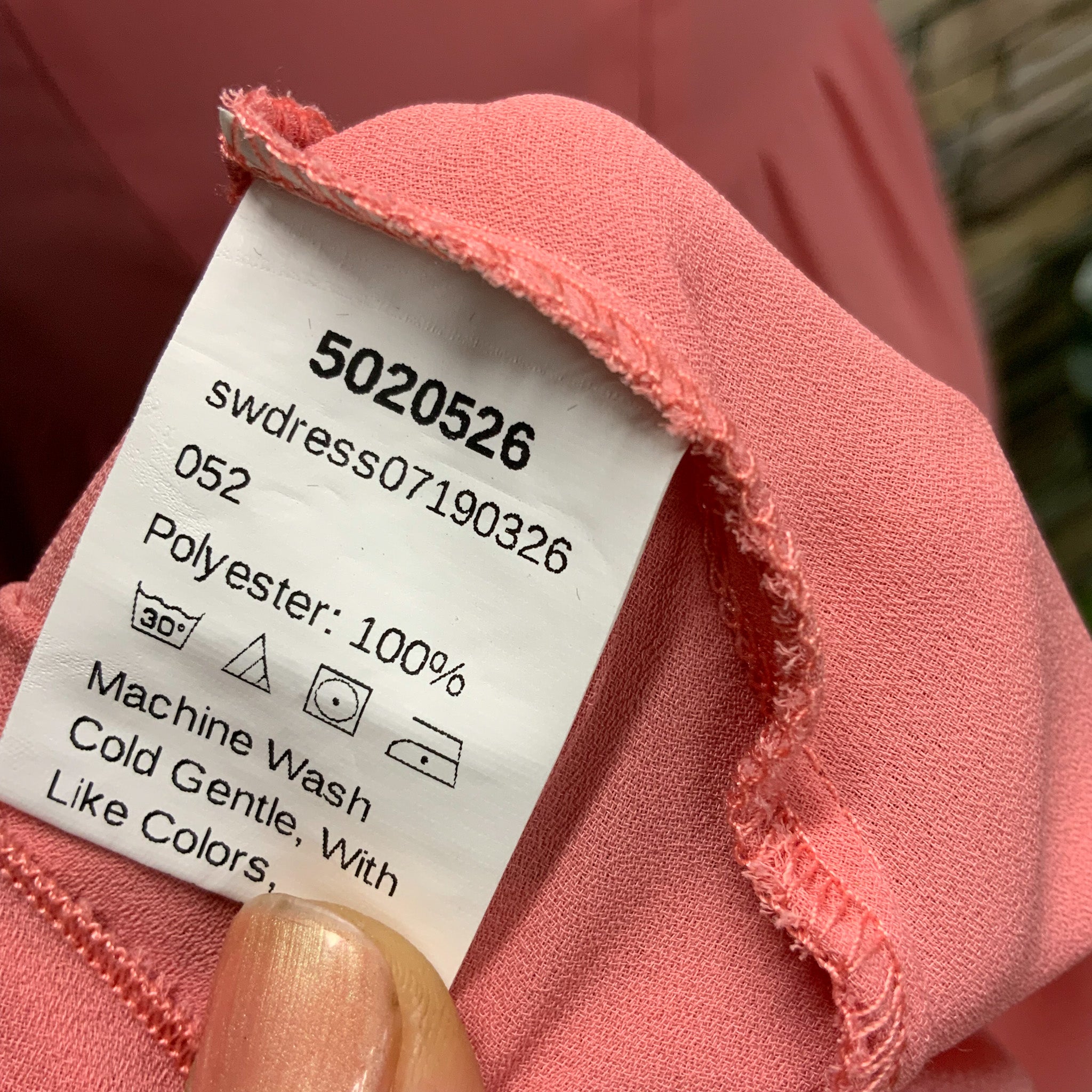 V Neck Peach Flutter Sleeve Tie Waist Midi Dress - Size 8