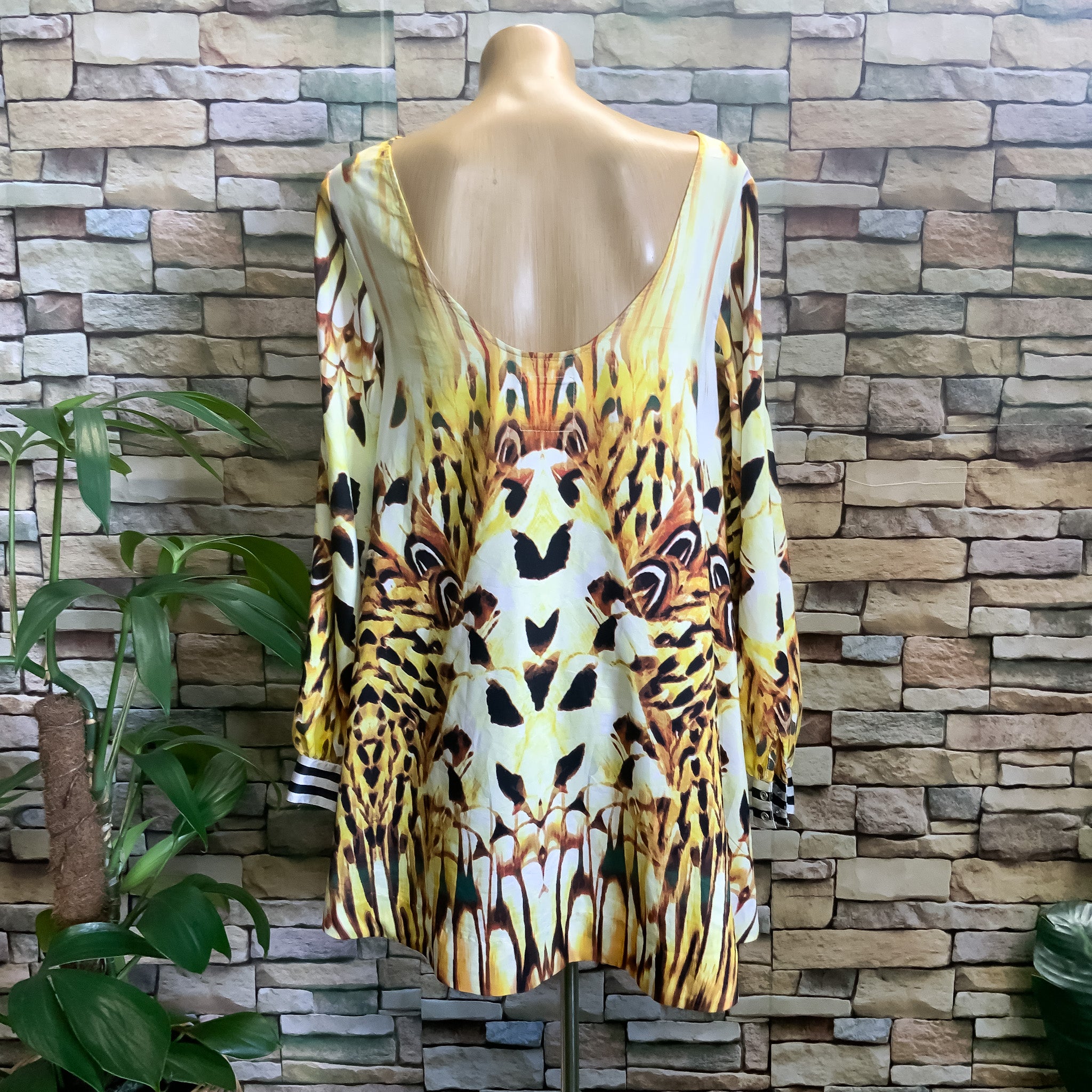 ONE TEASPOON ‘Dream Tiger’ A line Satin Print Dress - Size 8