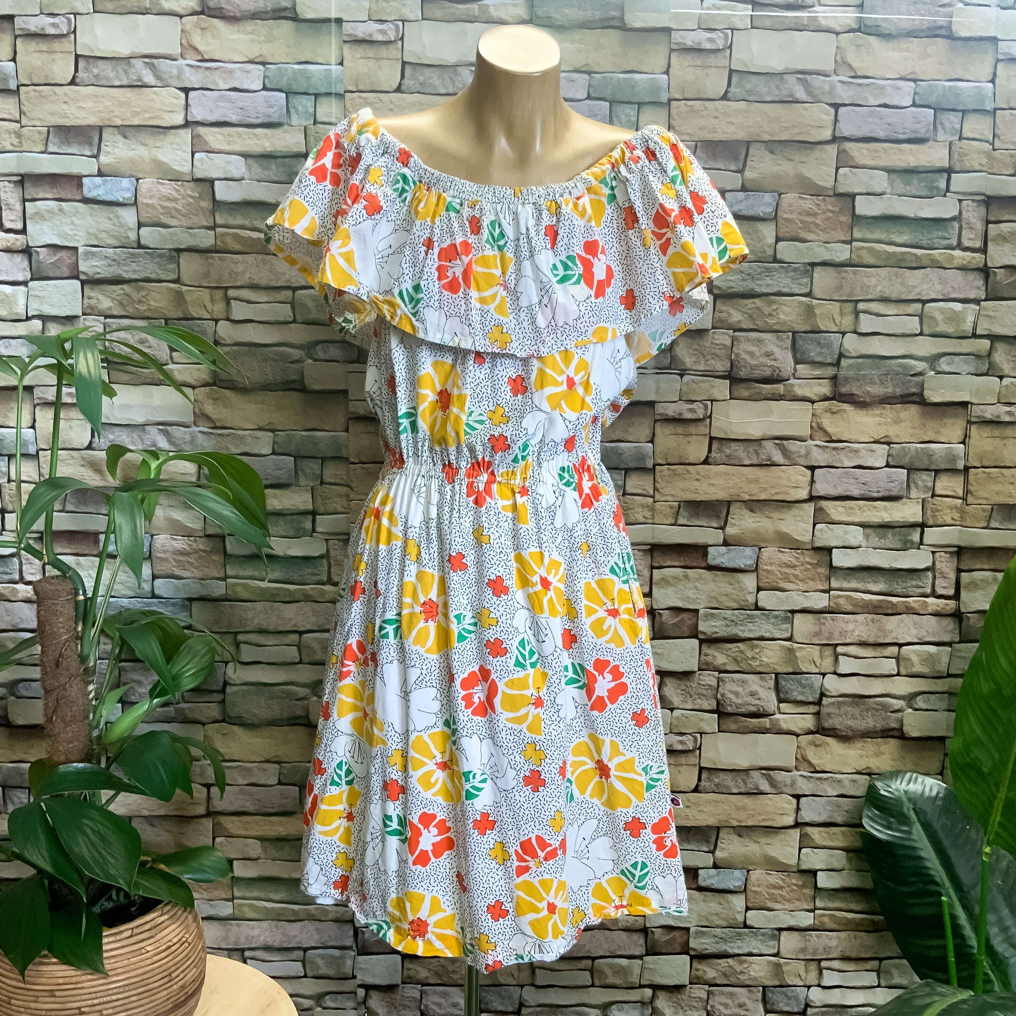 BOOM SHANKAR ‘Cheeko’ Print Off Shoulder Floral Dress - Size 10
