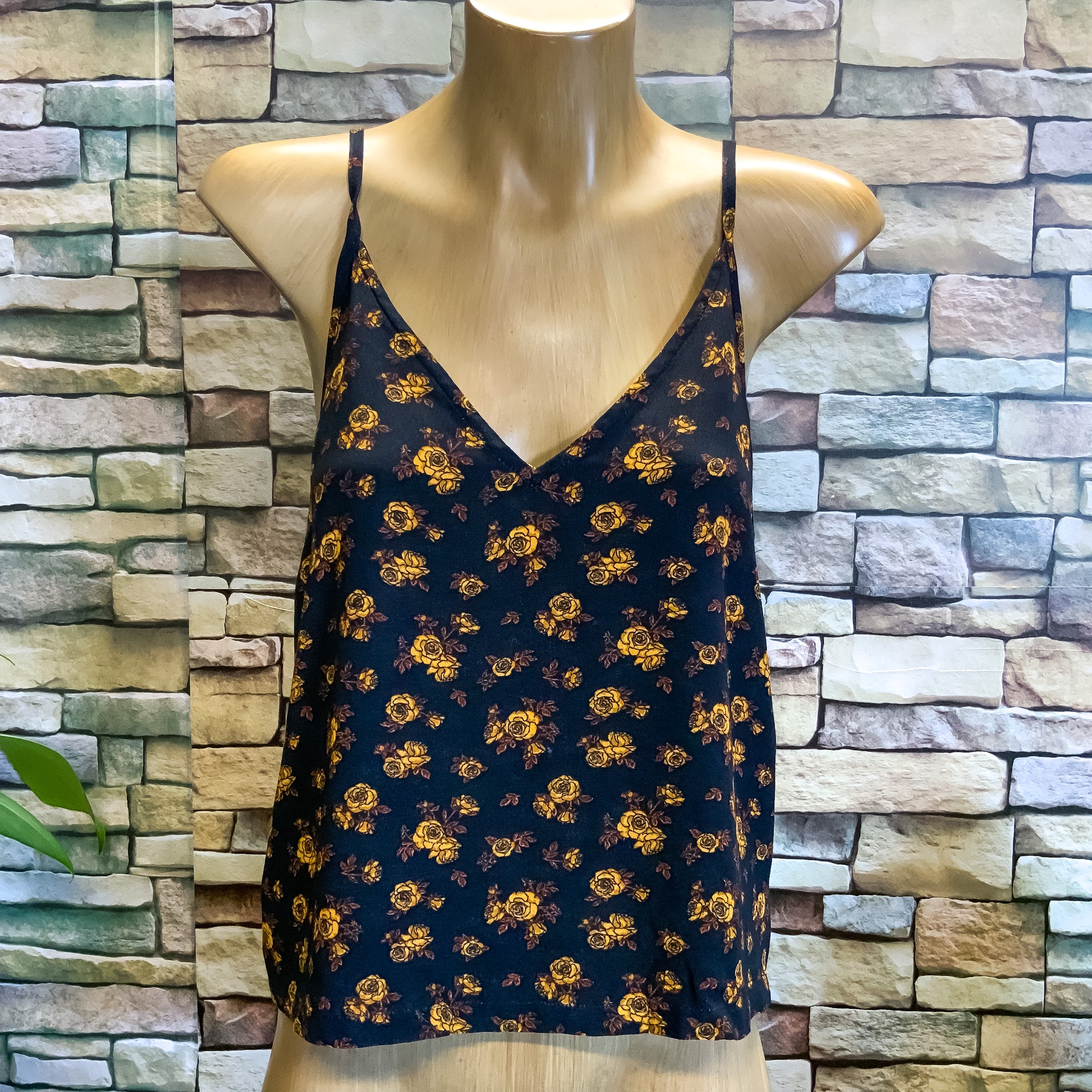 ELEMENT Blackwater Floral Camisole Top in black - Size XS