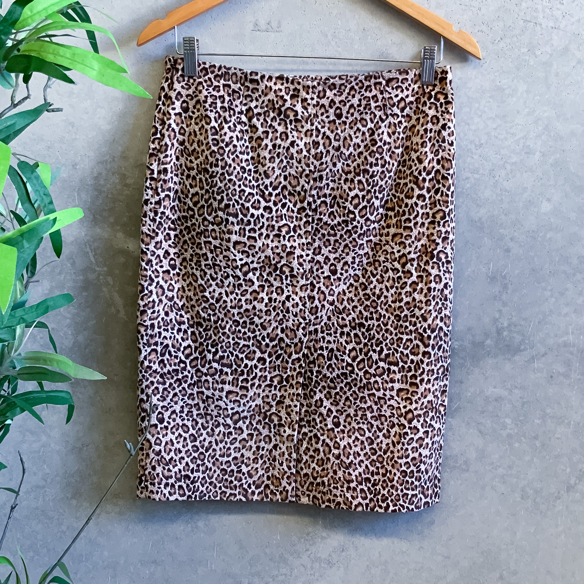 CHICSTAR Velour Leopard Print Pencil Skirt - Size 10