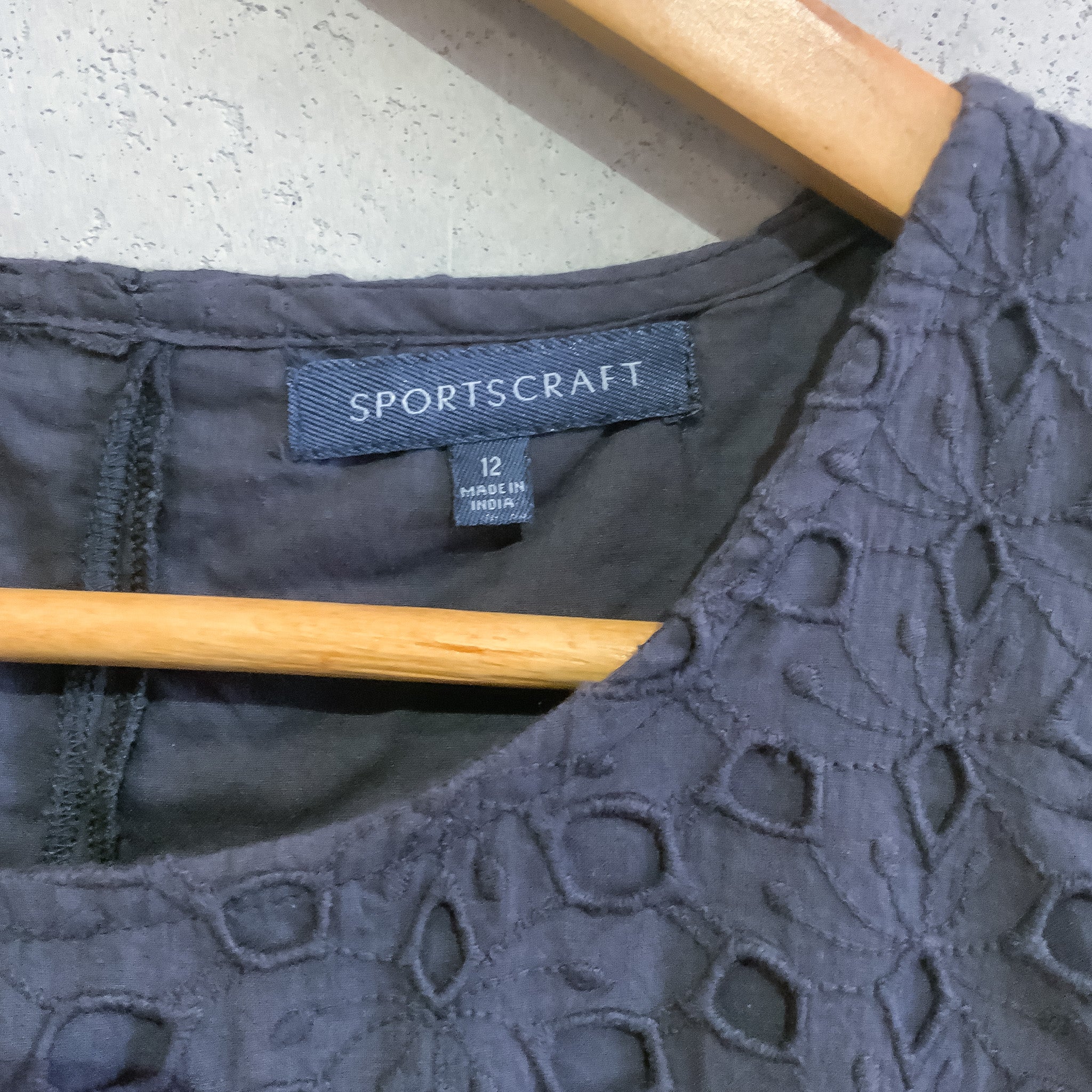 SPORTSCRAFT Charcoal Grey Sleeveless Lazer Cut Knee Length Dress - Size 12