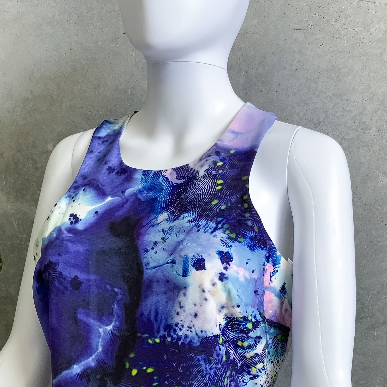 BLUEJUICE Galaxy Print Sleeveless Round Neck Mini Dress - Size 12