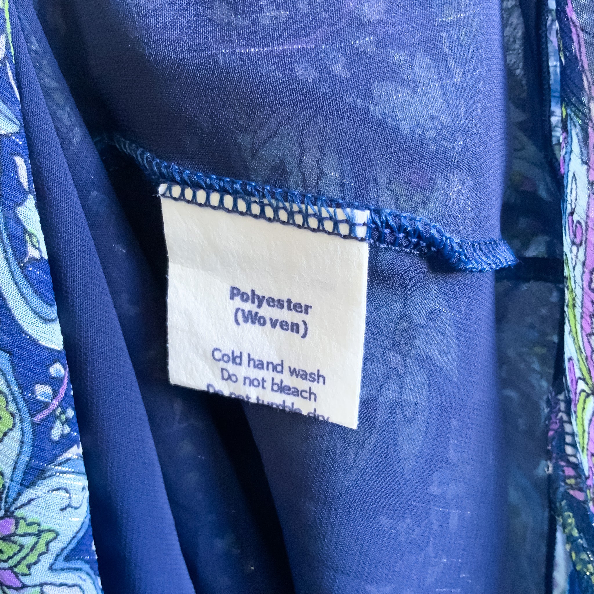COOPER ST Blue Silver Halter Neck Paisley Print Dress - Size 10/12